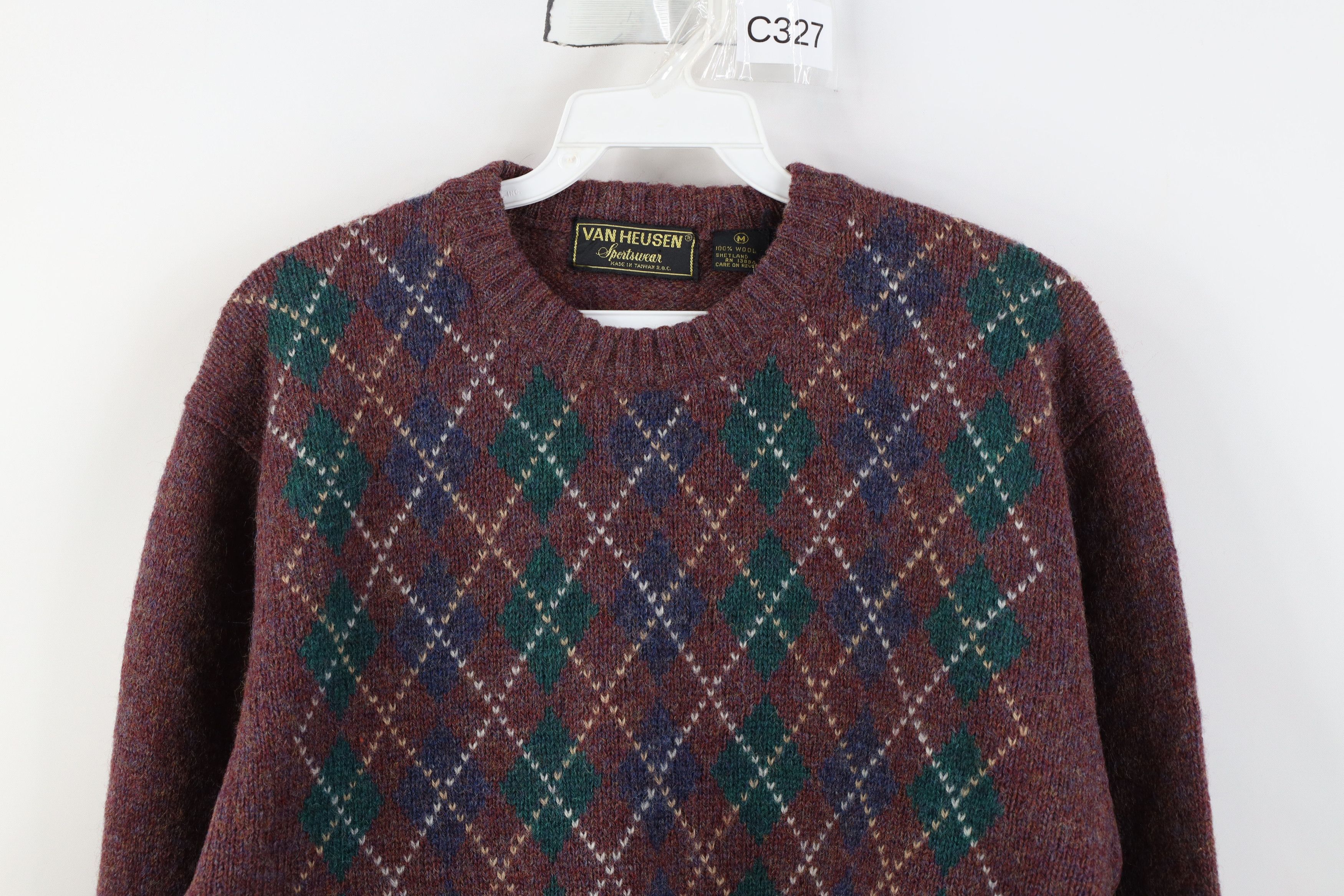 Vintage Vintage 70s Streetwear Argyle Diamond Crewneck Sweater Size M / US 6-8 / IT 42-44 - 2 Thumbnail