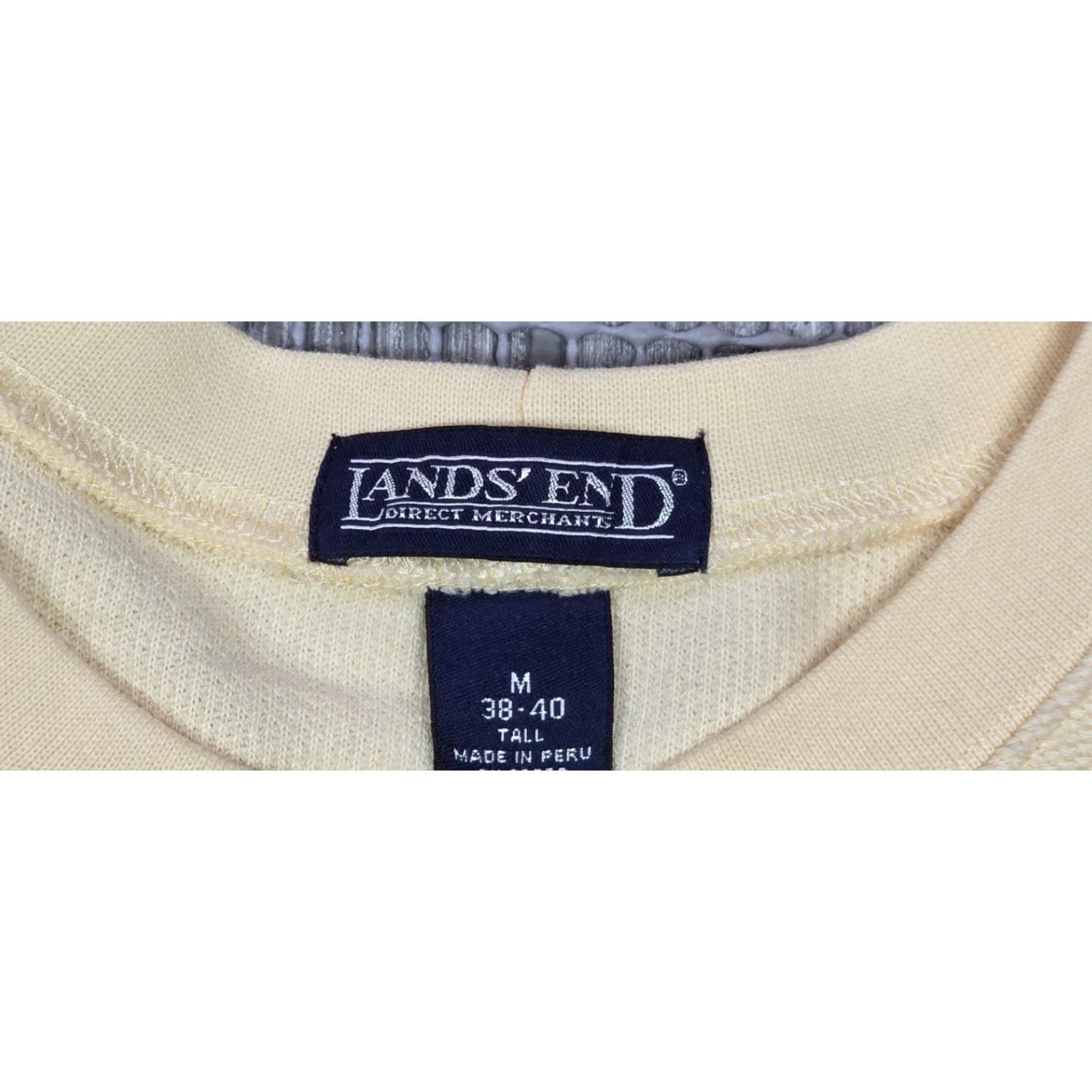 Lands' End Lands' End Mens Crewneck Sweatshirt M Tall Yellow Long Sleeve Knit Pullover Sweatshirt? Size US M / EU 48-50 / 2 - 7 Thumbnail
