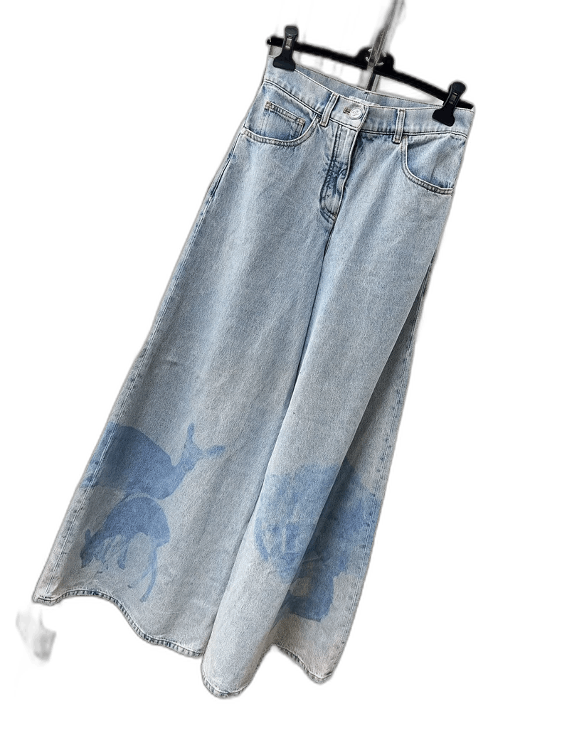 Chanel 22P Deer Print Light Blue Jeans