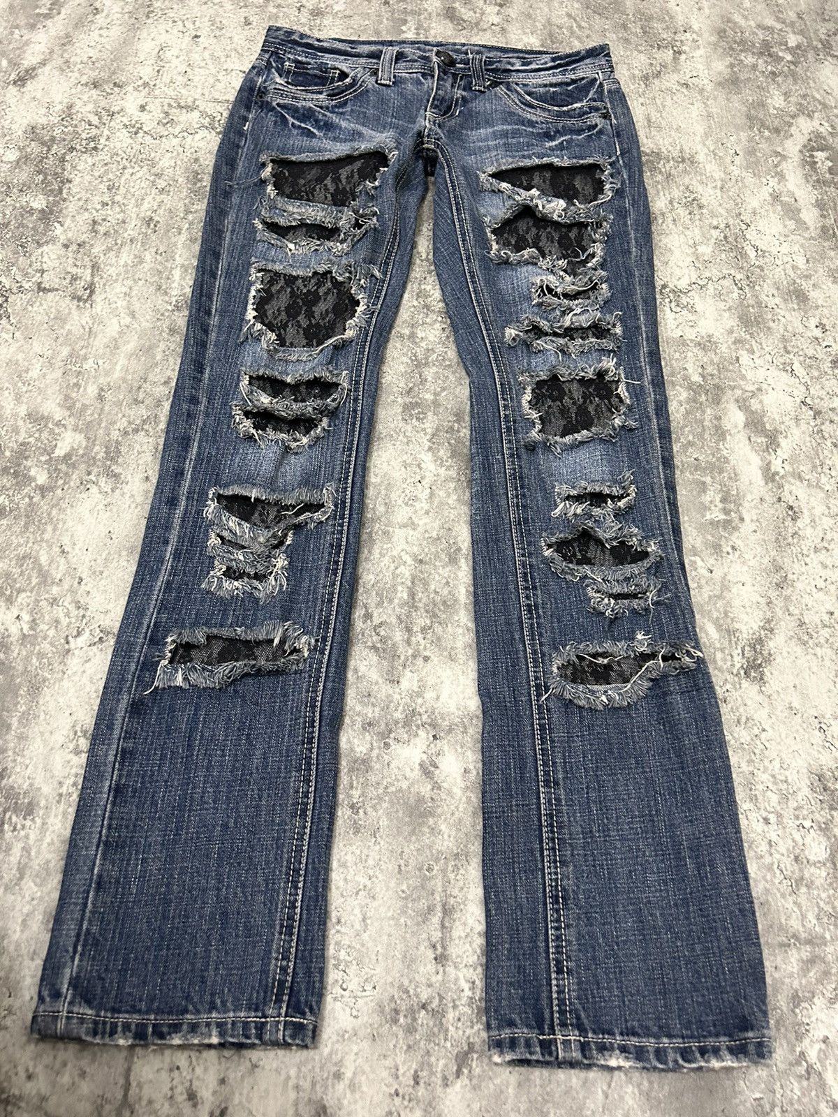Japanese Brand Cecil Mc Bee Distressed Jeans Size 29" - 4 Thumbnail