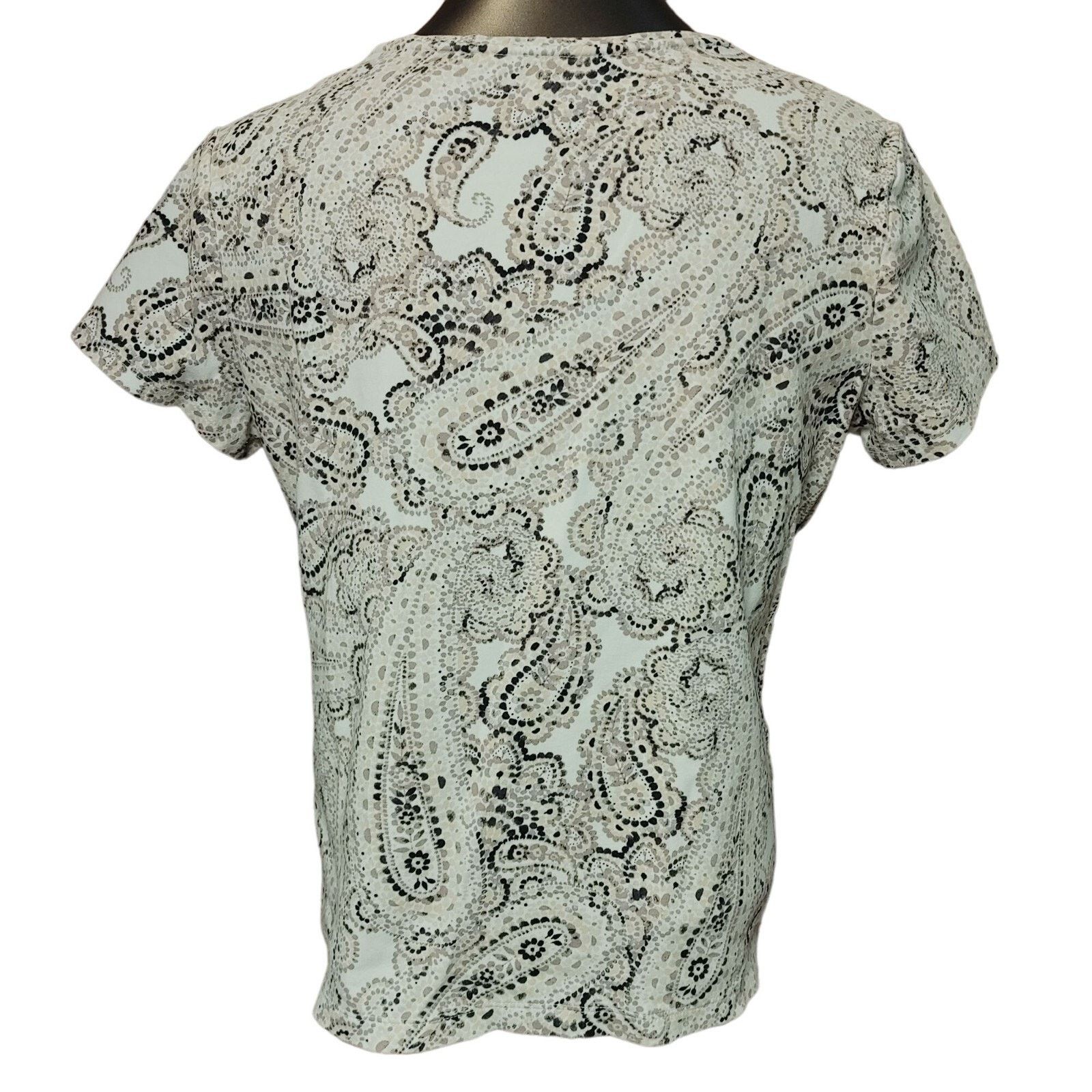 Croft & Barrow Croft & Barrow Women L White/Black Paisley Pattern Classic T Size L / US 10 / IT 46 - 2 Thumbnail