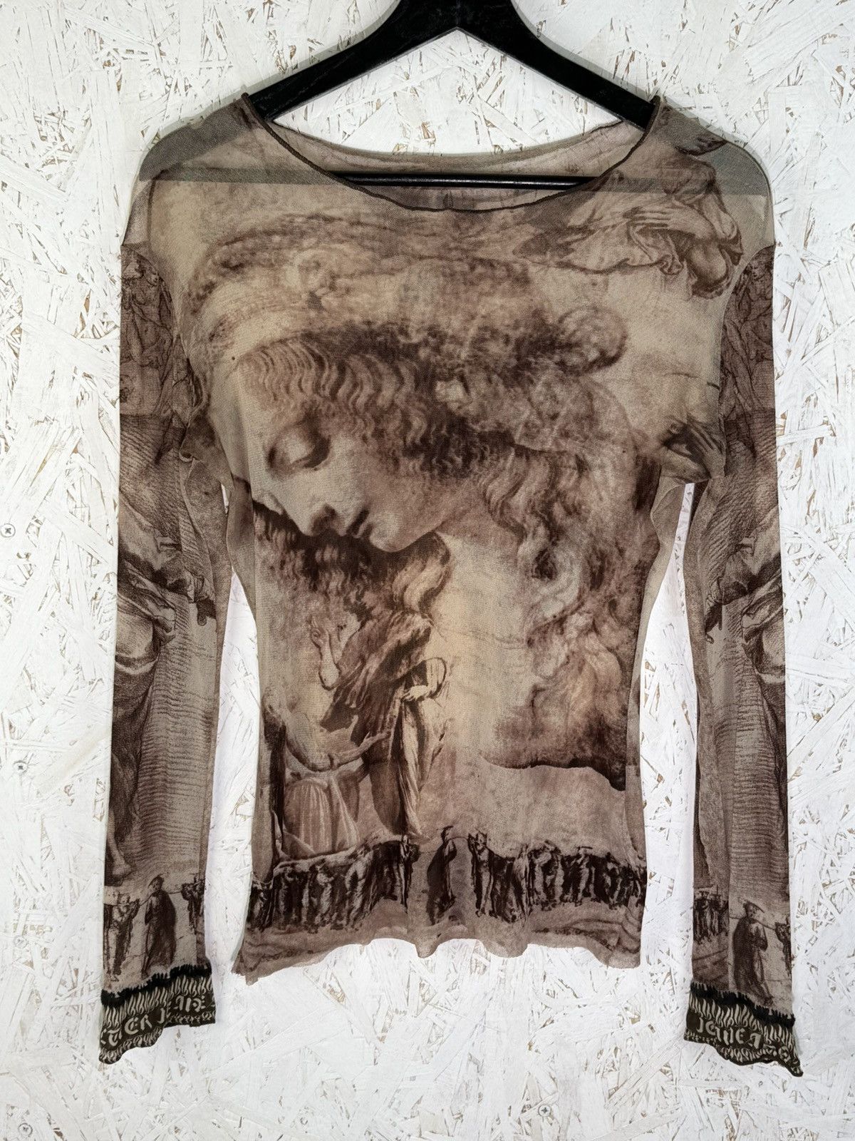 Jean Paul Gaultier 90s Jean Paul Gaultier SS1998 Renaissance Print Mesh Shirt M Size M / US 6-8 / IT 42-44 - 3 Thumbnail