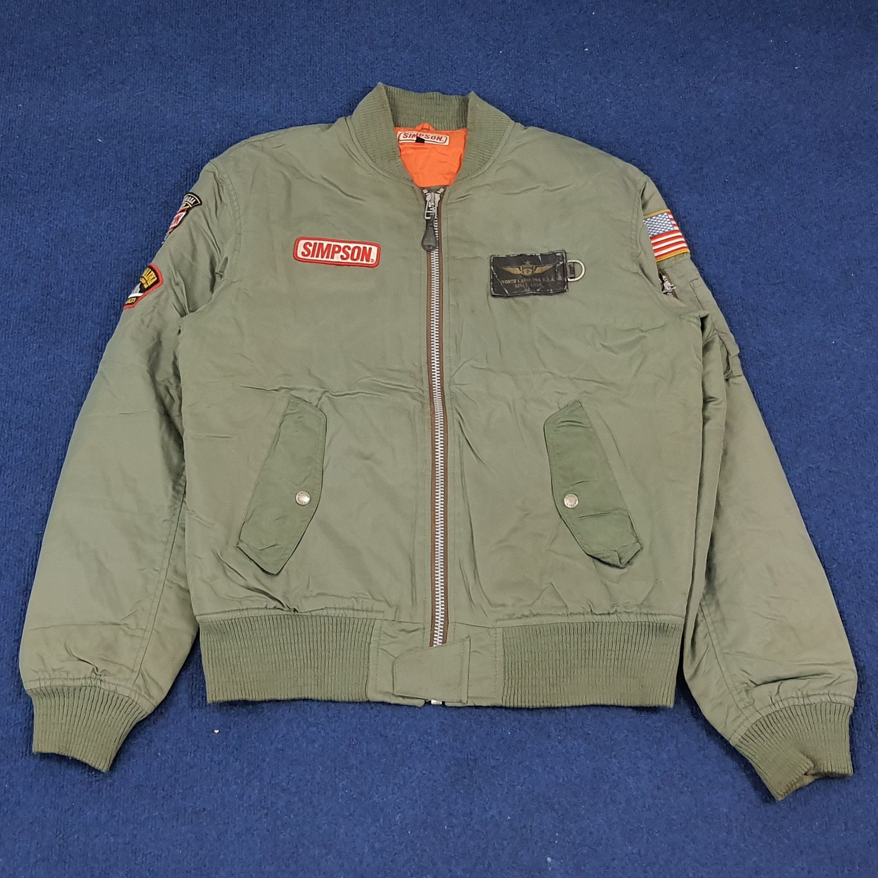Vintage Vintage North Carolina SIMPSON USA Bomber Jacket Size US L / EU 52-54 / 3 - 3 Thumbnail