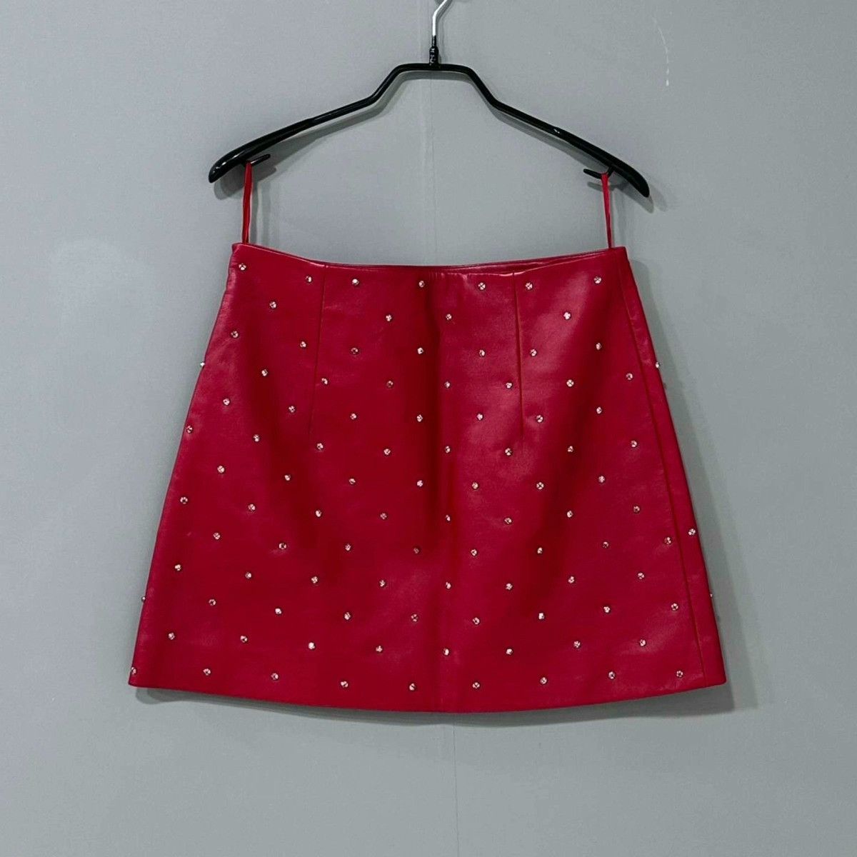 Miu Miu MIUMIU Crystal Leather Skirt Size 40" / US 18 - 1 Thumbnail