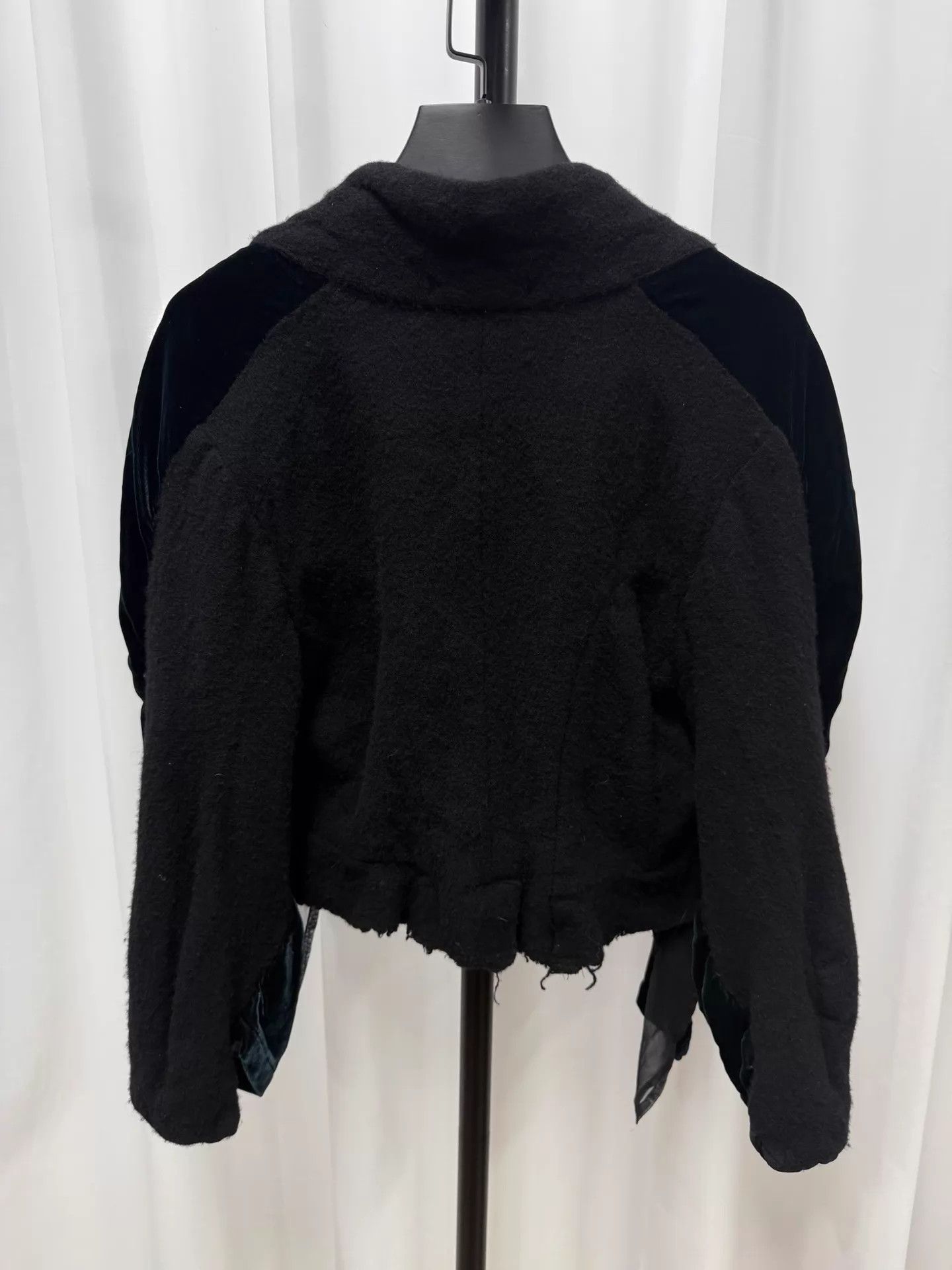 Comme des Garcons Comme des Garçons Dark Green Velvet Cloak Jacket Size ONE SIZE - 6 Thumbnail