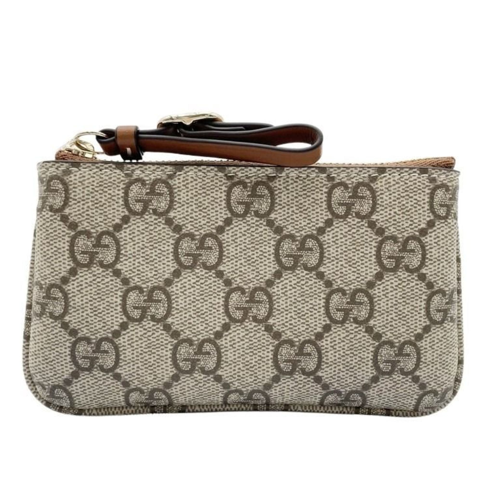 Gucci GUCCI GG Supreme 819113 Beige Brown Leather Wallet/Coin Case for Men and Women Size ONE SIZE - 1 Thumbnail