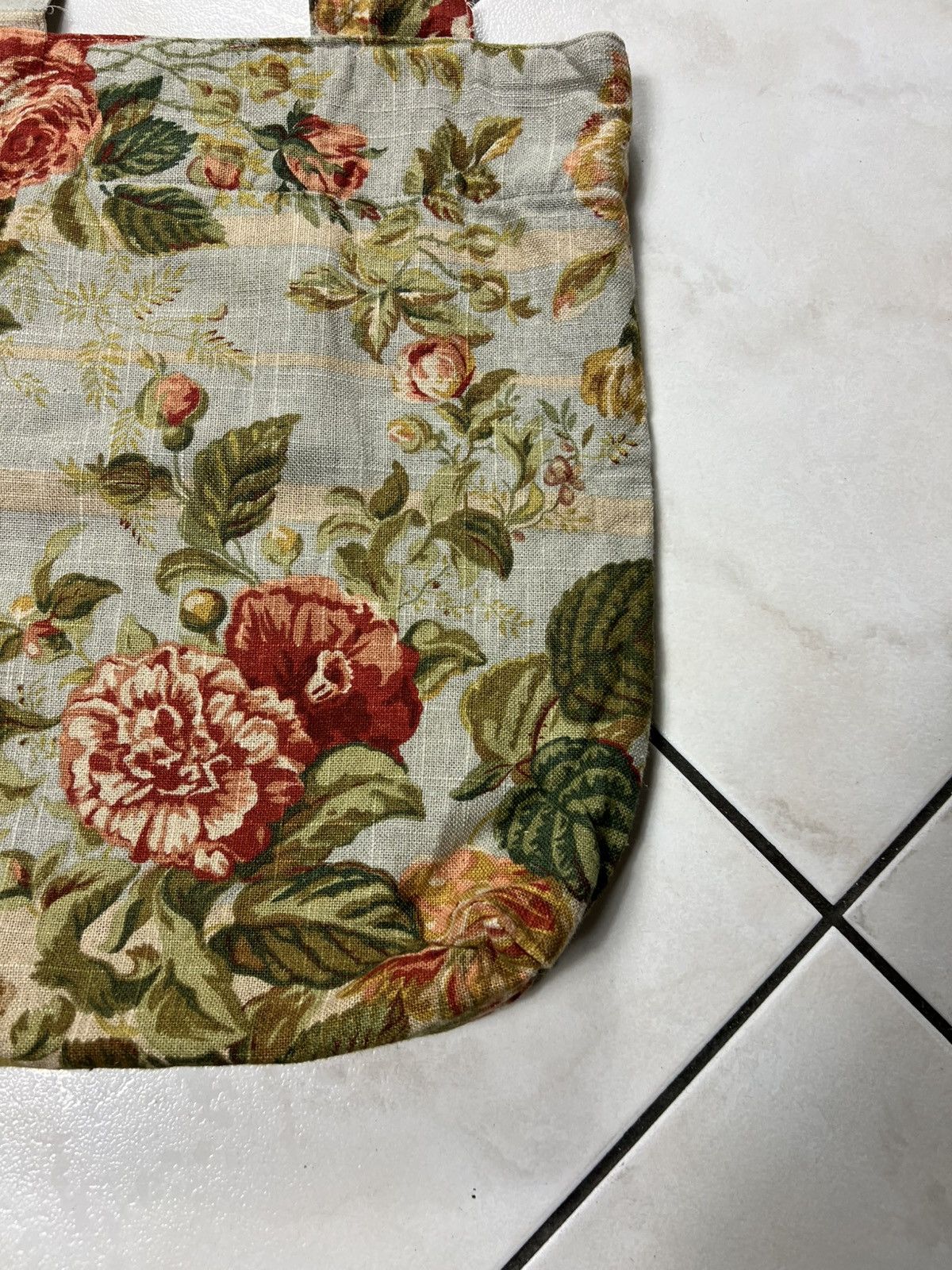Handmade Vintage handmade floral tote bag F.S. Design art full print Size ONE SIZE - 11 Thumbnail