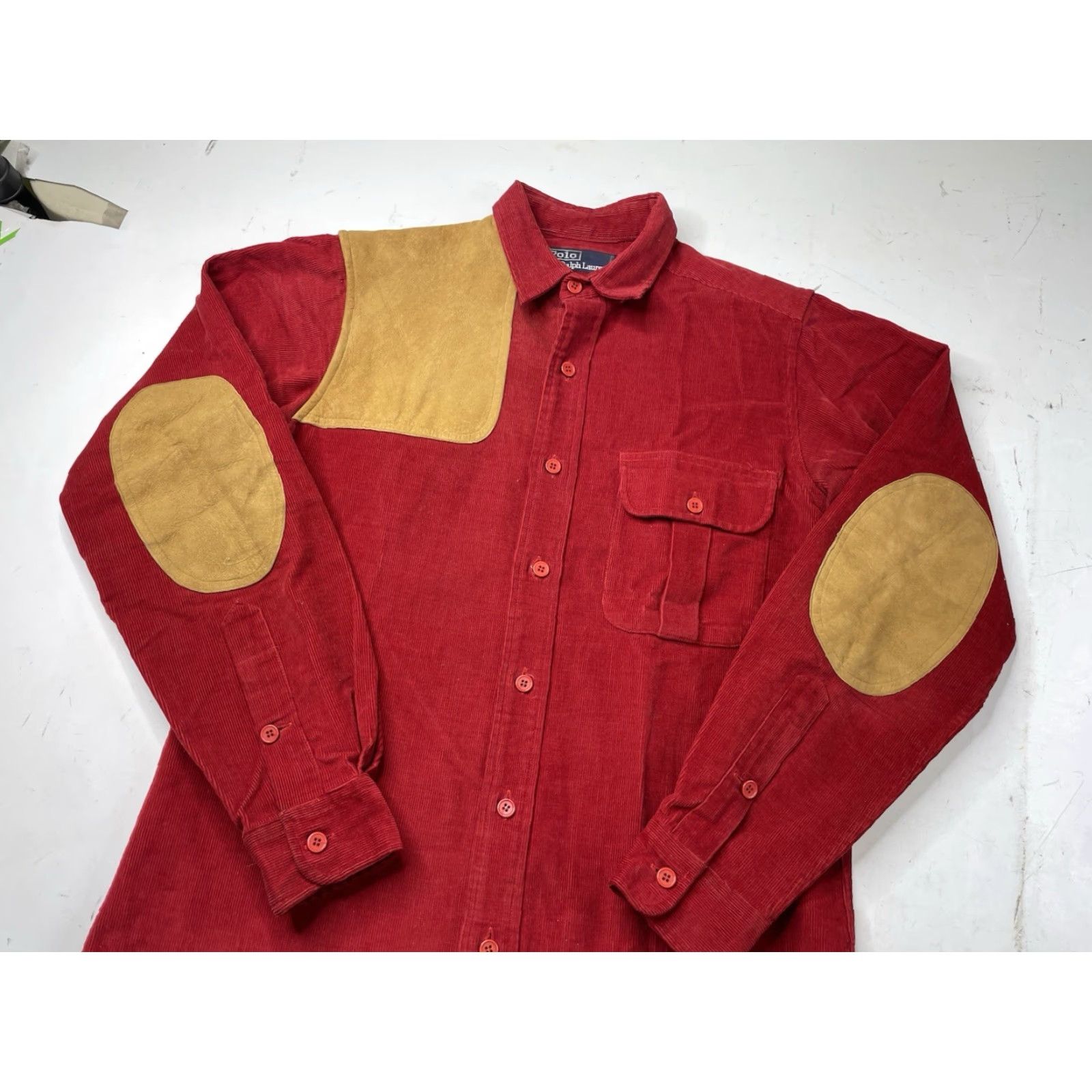Polo Ralph Lauren Polo Ralph Lauren Shirt Mens Corduroy Vintage Button-Up Red Small Size US S / EU 44-46 / 1 - 2 Thumbnail
