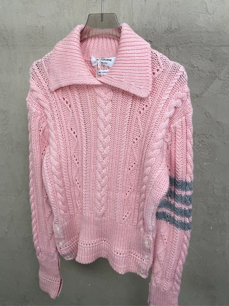 Thom Browne Thom browne Cherry blossom pink four-striped turtleneck kni Size S / US 4 / IT 40 - 4 Thumbnail