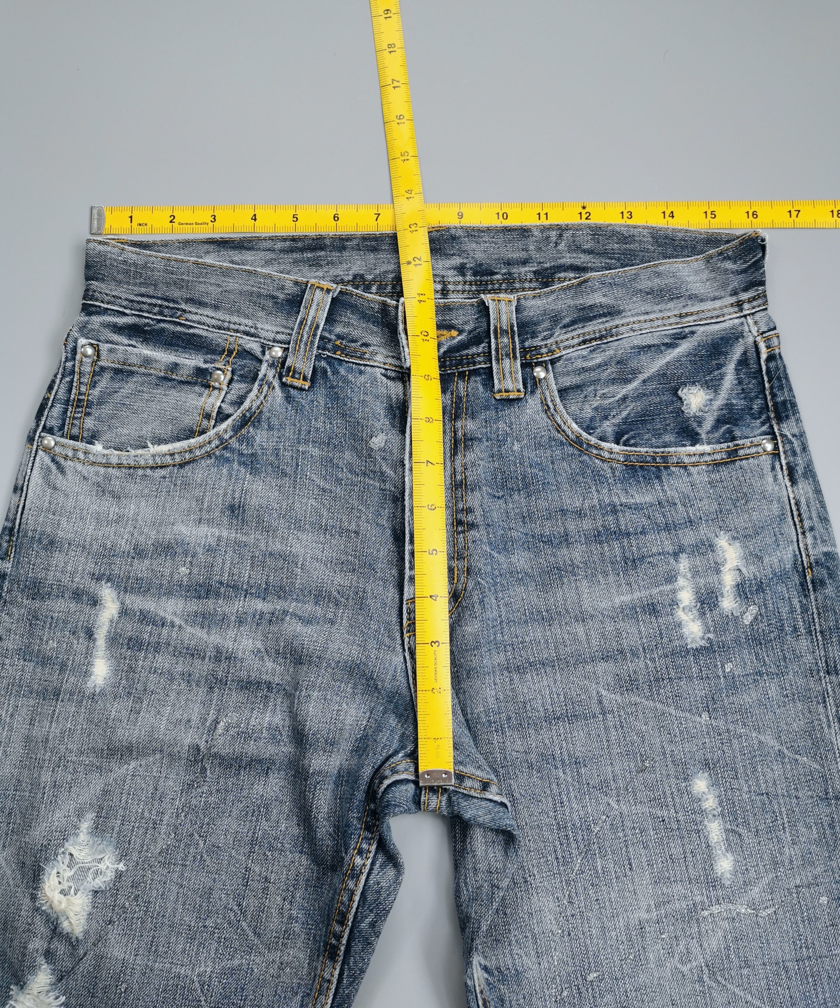 Kapital Distressed Light Wash Flared Denim Jeans Size US 32 / EU 48 - 11 Thumbnail