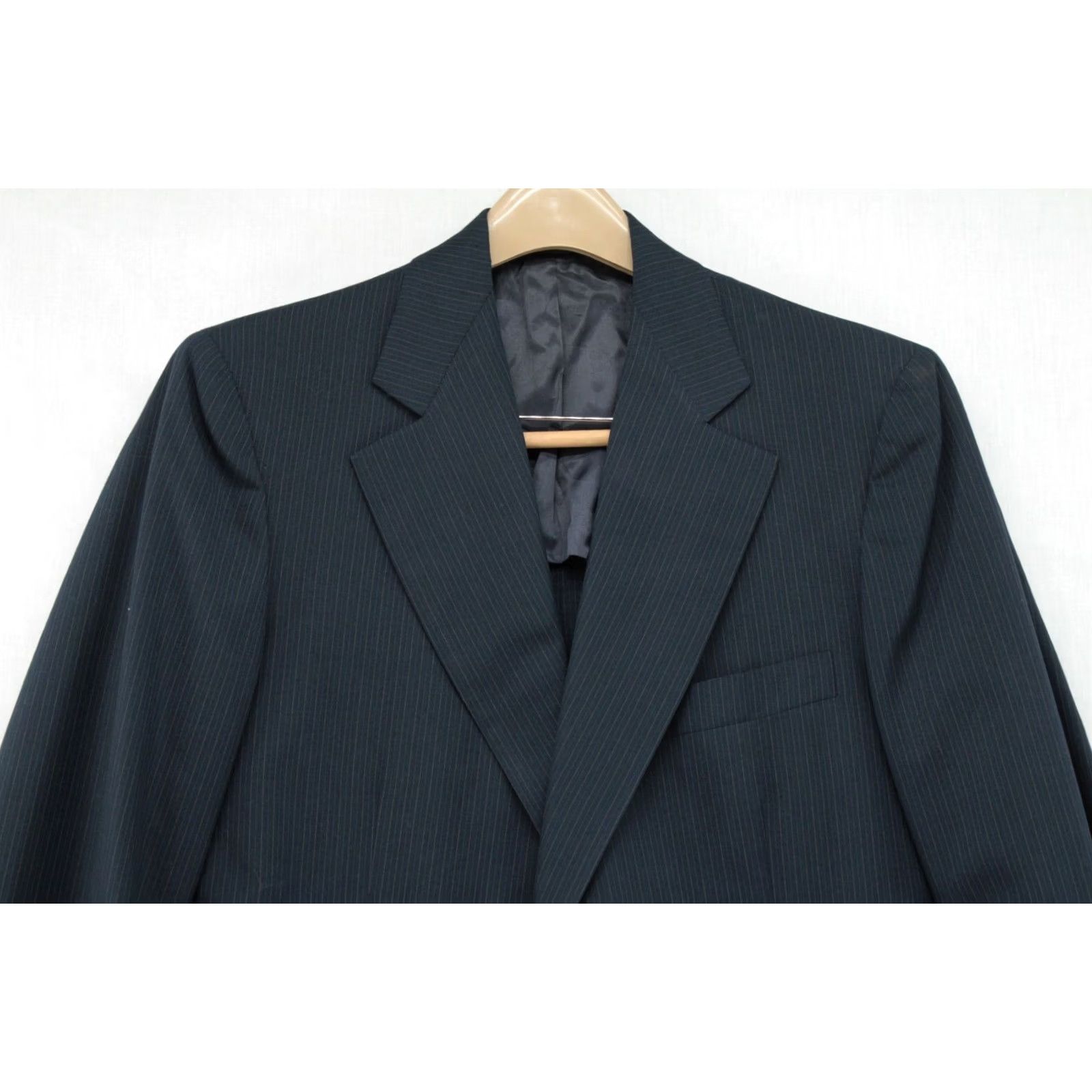 Vintage VINTAGE Hickey Freeman 2 Piece Suit Mens 42L Blue Pinstriped Single Breasted Luxury Union Made Size 42R - 3 Thumbnail