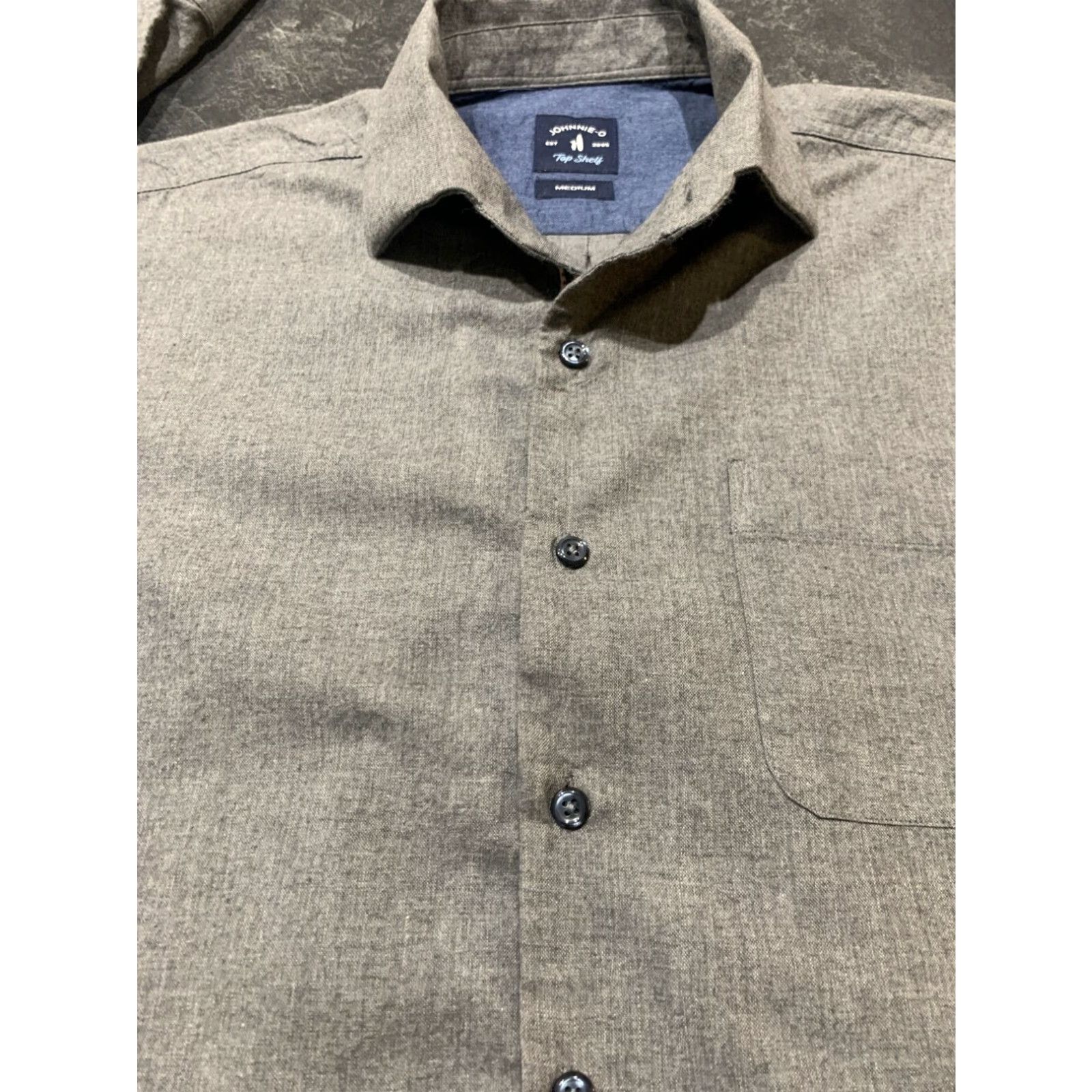 johnnie-O johnnie-O Men's Medium Gray Long Sleeve Button Up Shirt Size US M / EU 48-50 / 2 - 3 Thumbnail