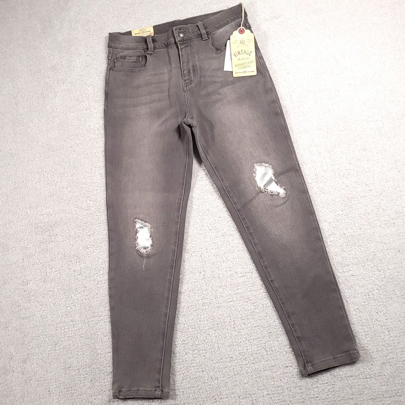 Vintage VINTAGE Diane Gilman DG2 Jeans 6P Grey Wash Skinny Western Distressed Women's Size 28" / US 6 / IT 42 - 2 Thumbnail