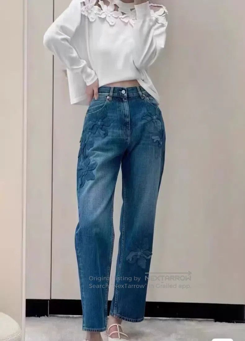 Valentino Valentino Three-dimensional floral jeans Size 25" / US 0 / IT 36 - 7 Thumbnail