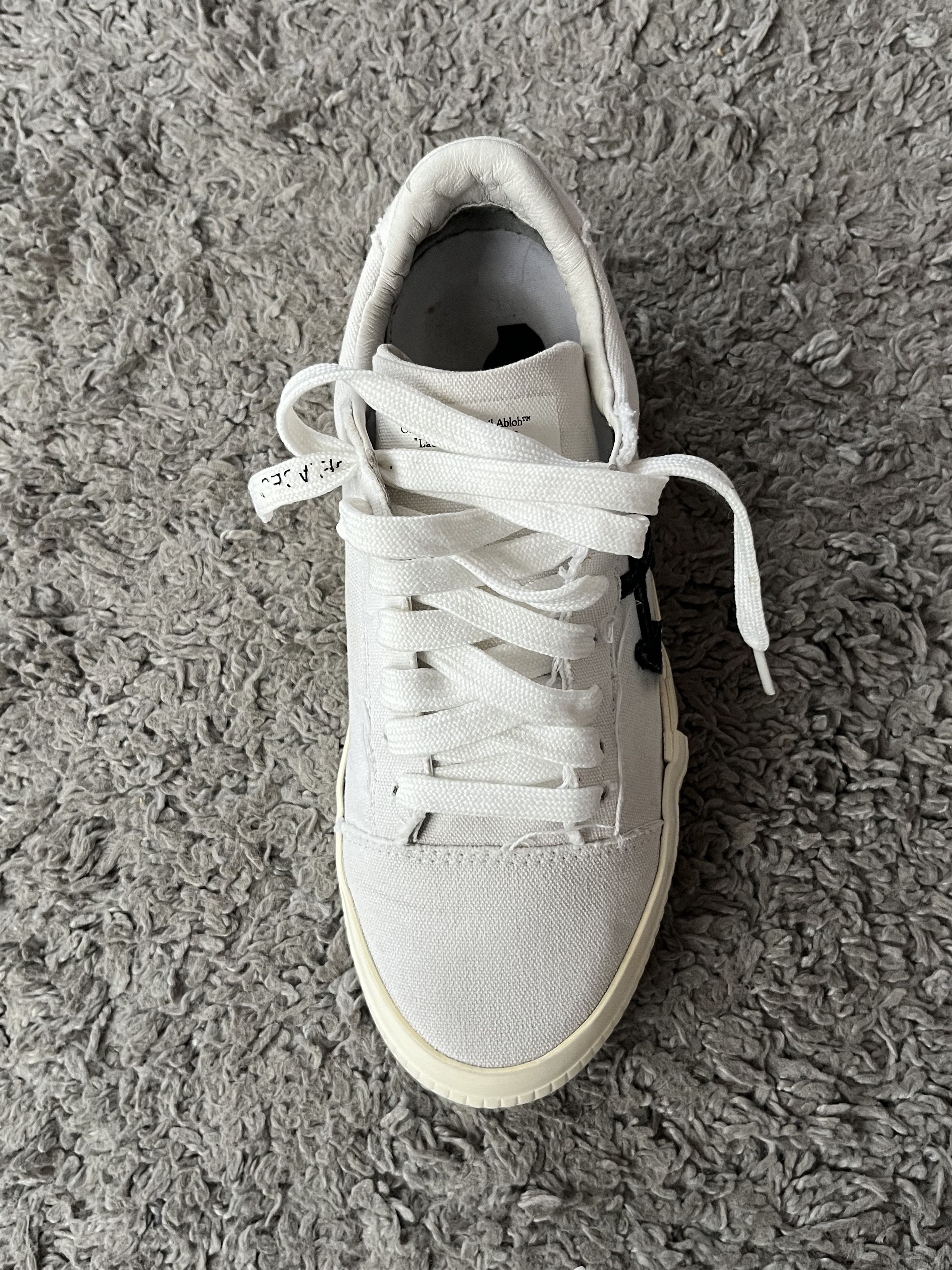 Off-White Vintage OFF-WHITE Liw Vulcanized Eco Canvas Sneakers Y2K Size US 7.5 / EU 40-41 - 9 Thumbnail