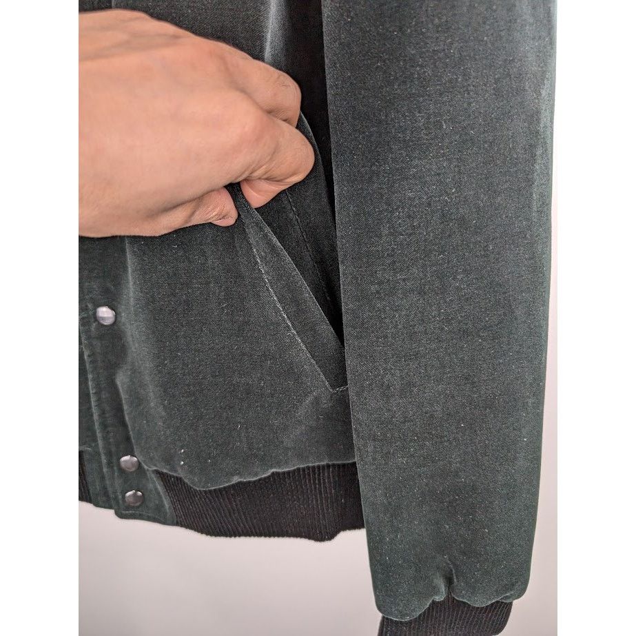 Saint Laurent Paris o1rshd1 Teddy College Cotton Jacket in Green Emerald Size US L / EU 52-54 / 3 - 10 Thumbnail