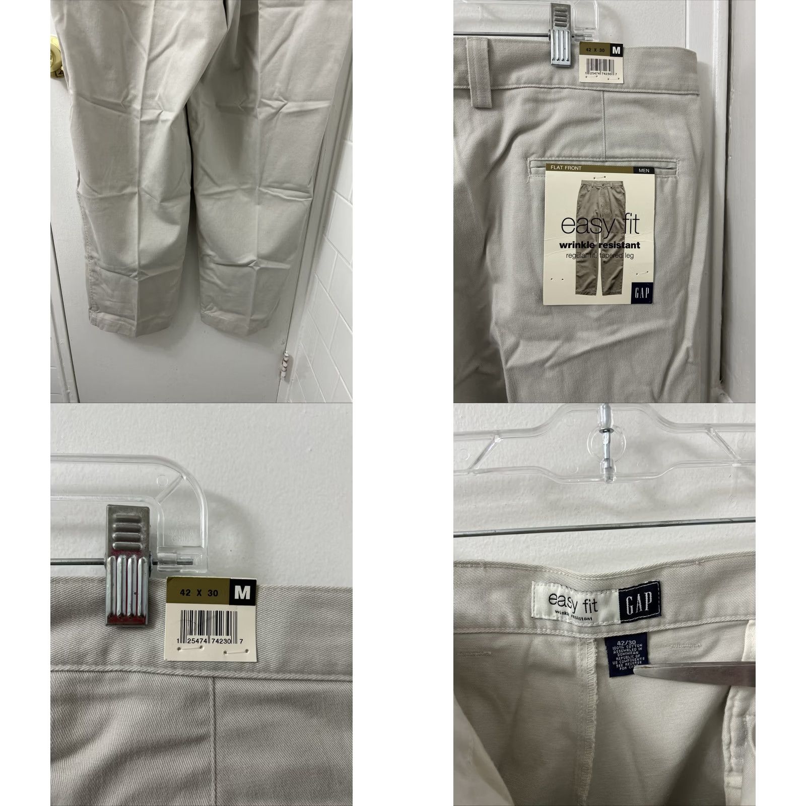Gap Gap Mens Chino Pants 42x30 Beige Regular Slimming Flat Front Button Zip 98% Cotton 2% Spandex Straight Leg NWT Size US 42 / EU 58 - 8 Thumbnail