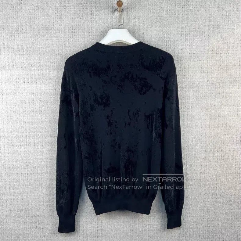 Dior Dior Velvet destruction pattern knitted round-neck sweater Size US S / EU 44-46 / 1 - 3 Thumbnail