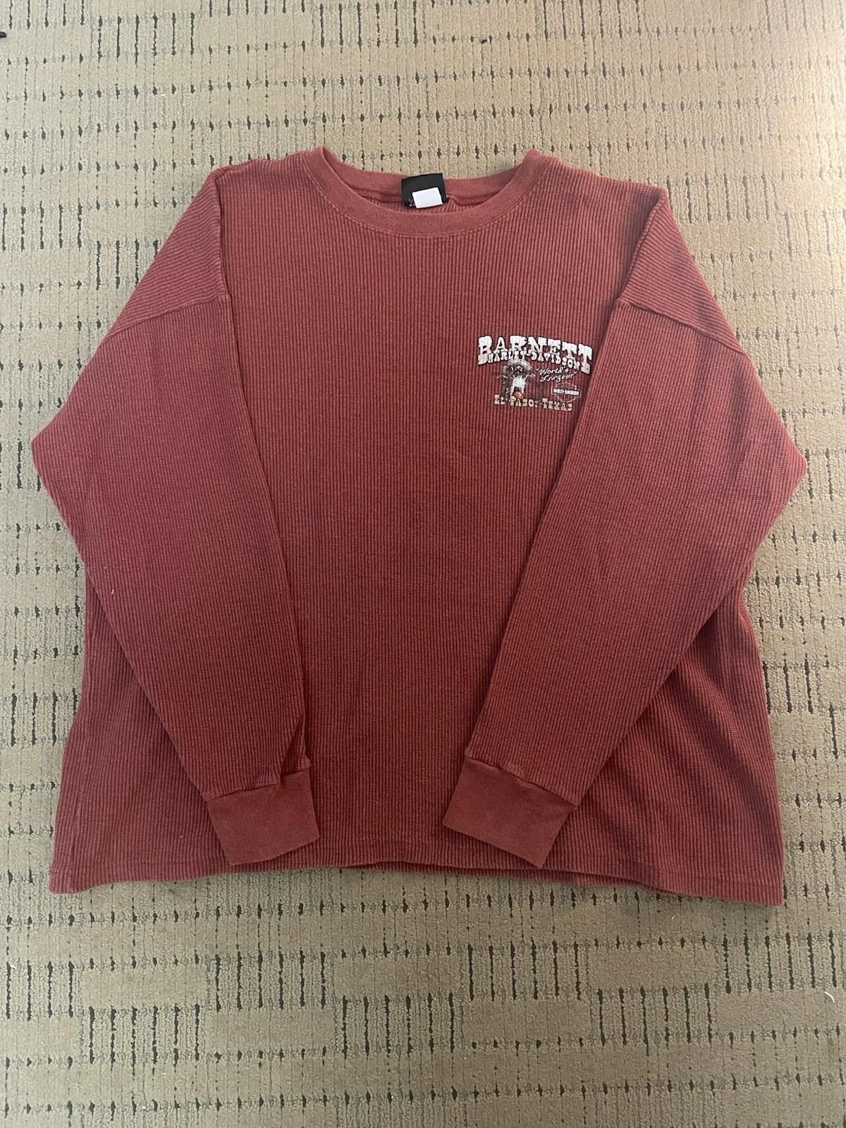 Harley Davidson Vintage Harley-Davidson Womens 2XL Waffle Knit Long Sleebe Size XXL / US 16-18 / IT 52-54 - 3 Thumbnail
