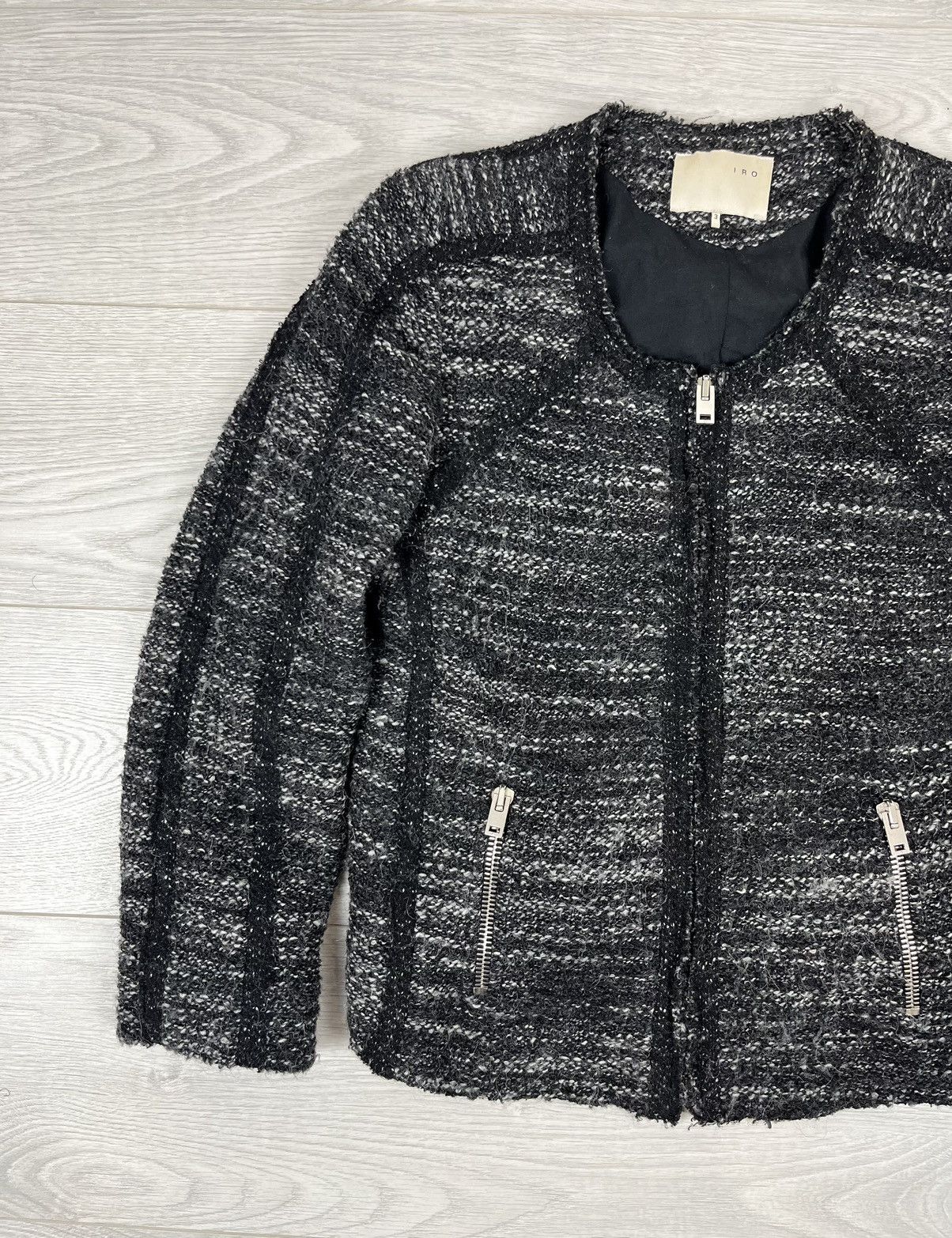 Iro IRO Talia Italy Knit Tweed Wool Jacket Size M / US 6-8 / IT 42-44 - 3 Thumbnail