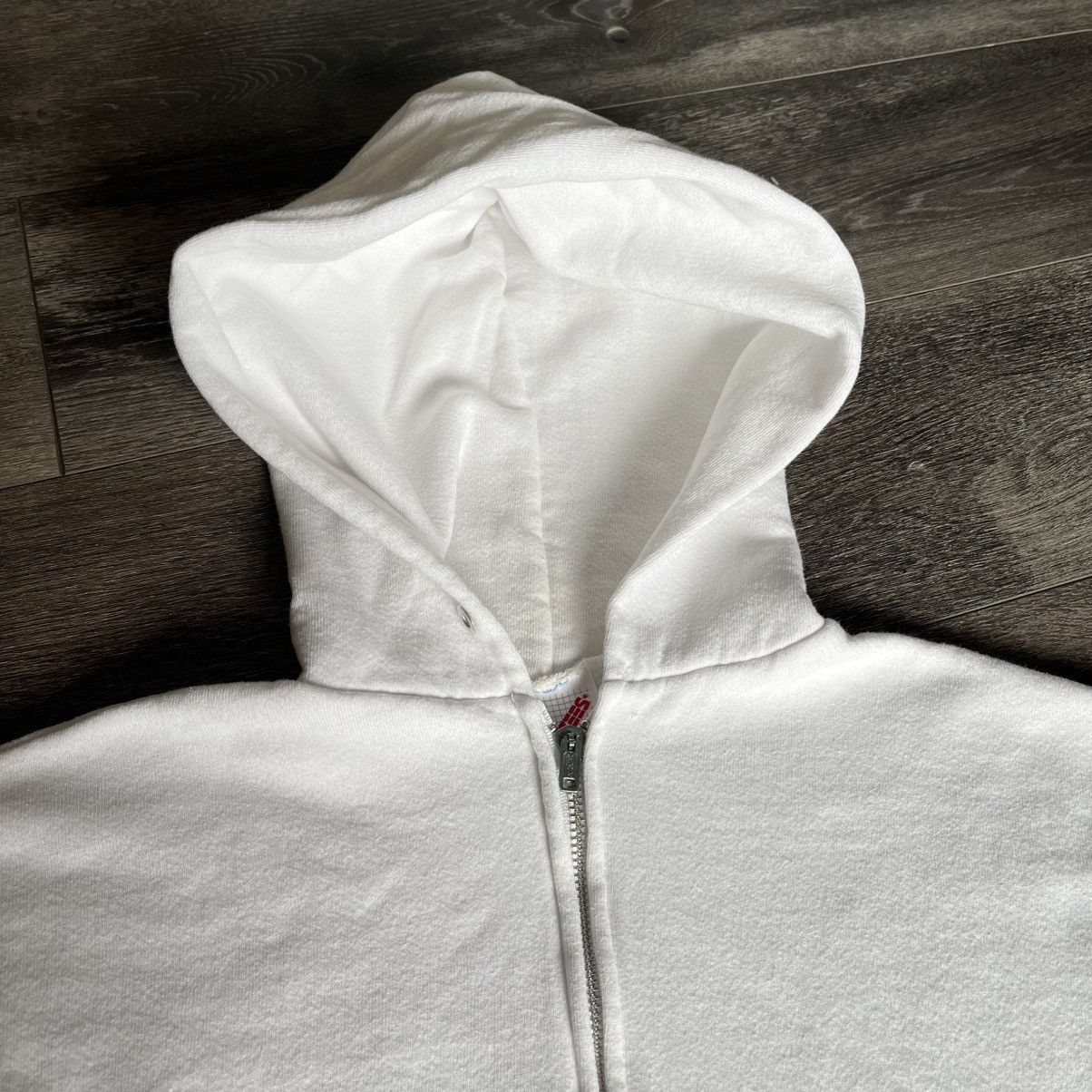 Jerzees Vintage 1990s Jerzees by Russell White Blank Zip Up Hoodie Size US XL / EU 56 / 4 - 5 Thumbnail