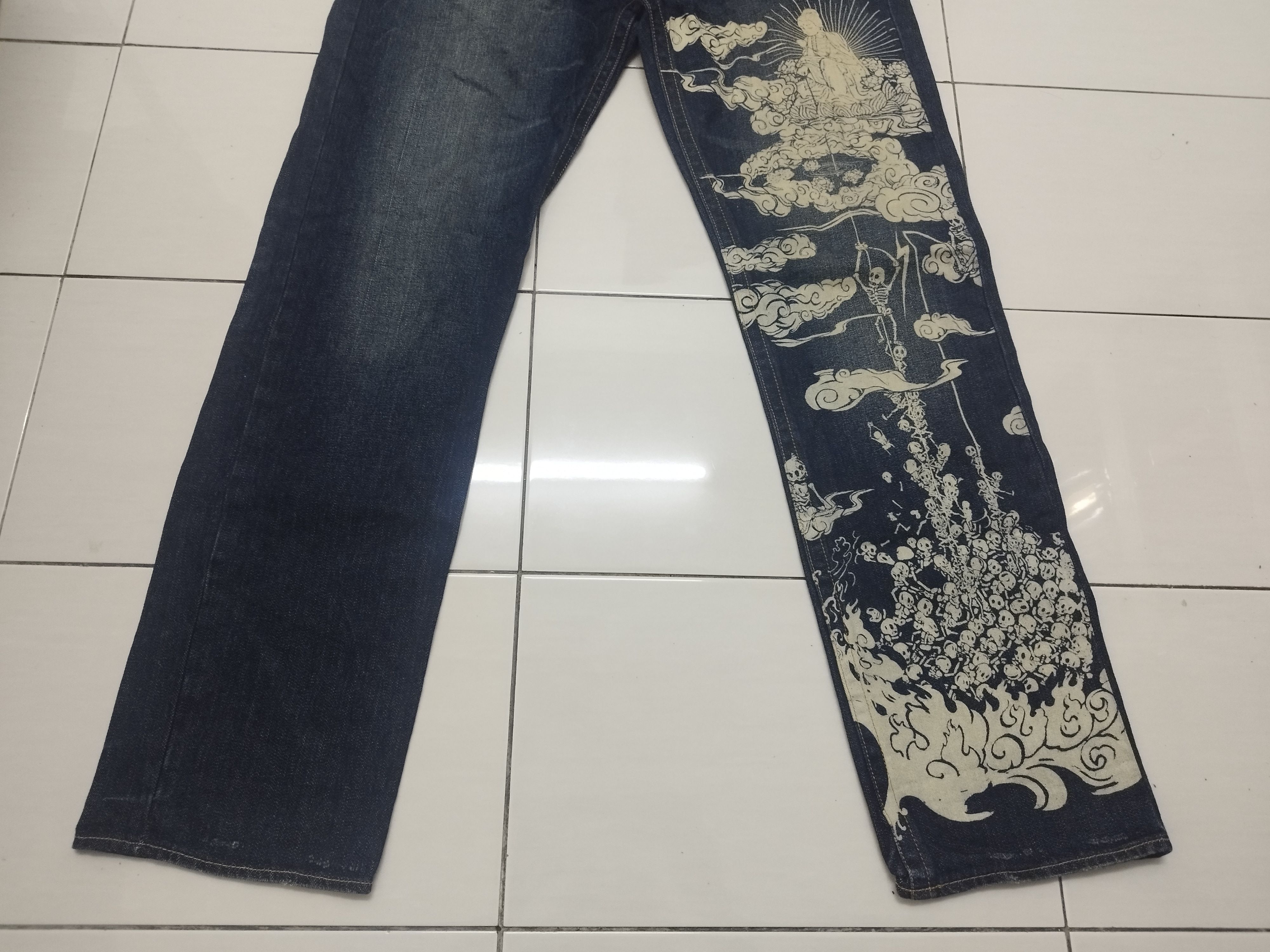 Japanese Brand 💥Buddha Design Jeans💥 Size US 38 / EU 54 - 5 Thumbnail