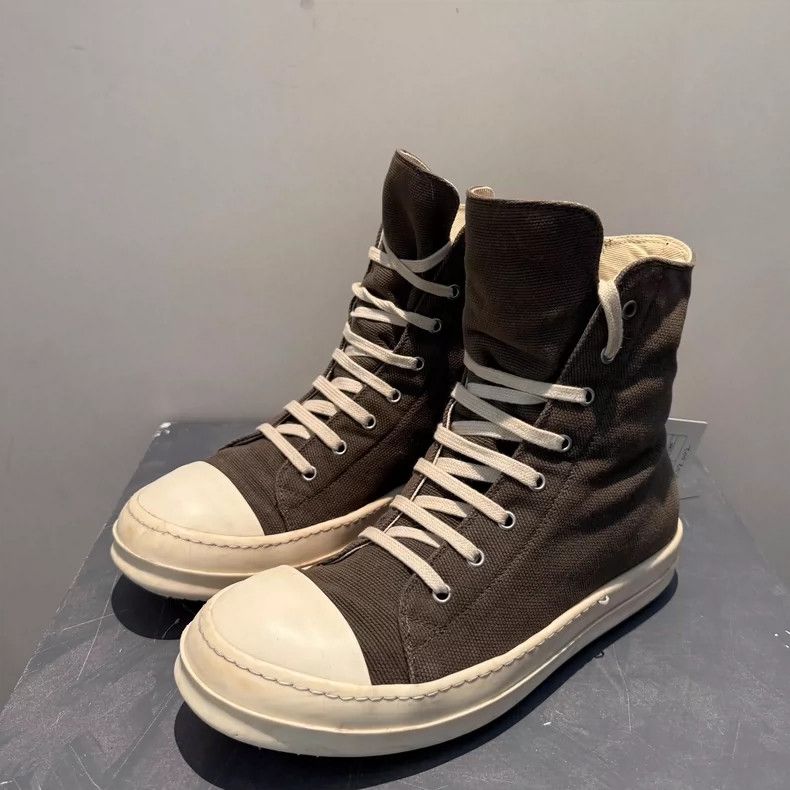 Rick Owens rick owens Double line high-top brown low-top large Convers Size US 8 / EU 41 - 2 Thumbnail