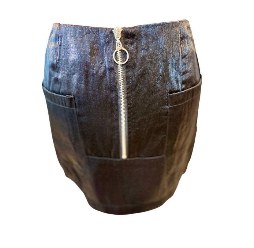 Other Honey Punch Black Mini Skirt – Size S – Velvet Look with Zip Size 27" / US 4 / IT 40 - 2 Thumbnail