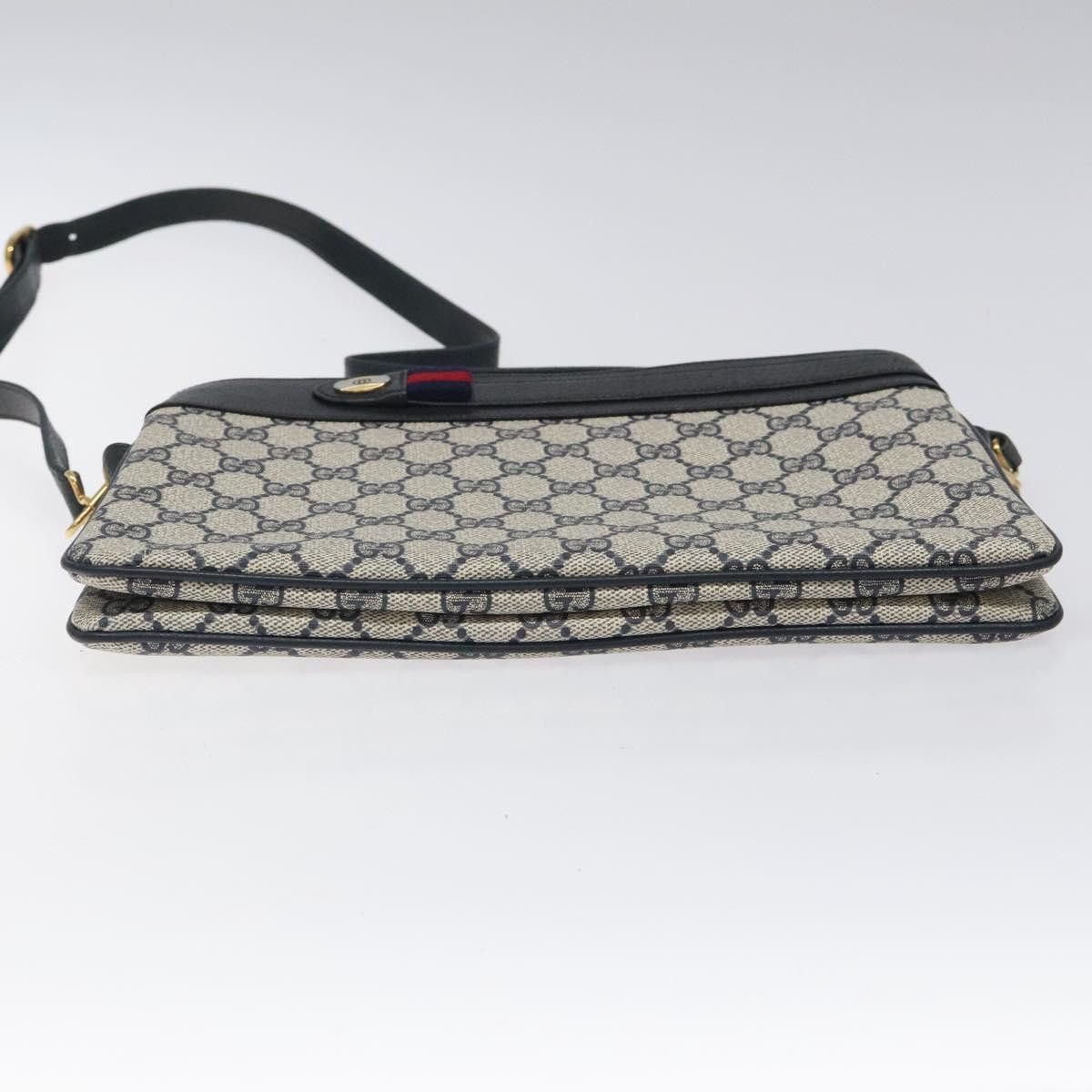 Gucci GUCCI GG Supreme Sherry Line Shoulder Bag Pvc Navy Gold 96 Size ONE SIZE - 9 Thumbnail