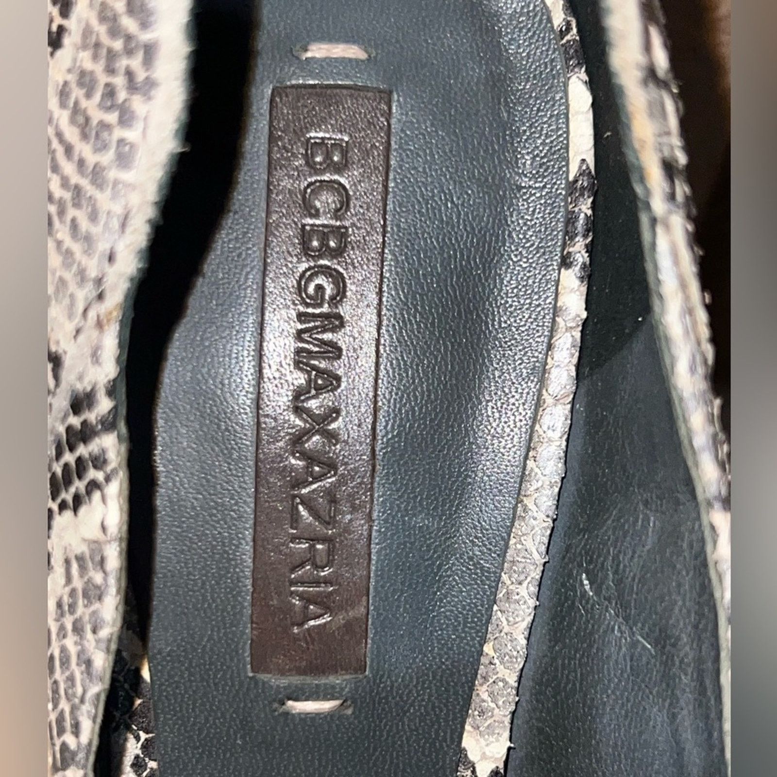 Bcbgmaxazria BCBG Maxazria Snake Skin Leather Open Toe EU 39 US 9 Gray Size US 9 / IT 39 - 10 Thumbnail