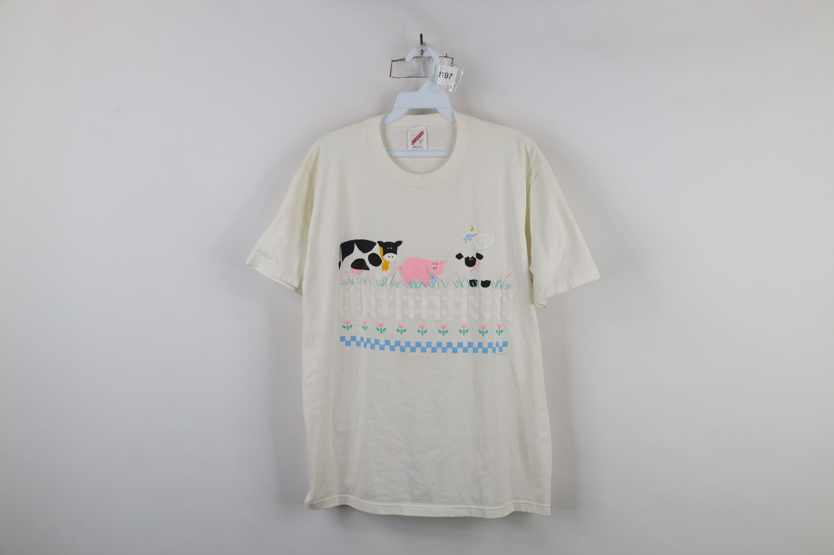 Vintage Vintage 90s Country Primitive Farm Animals T-Shirt USA Size L / US 10 / IT 46 - 1 Thumbnail