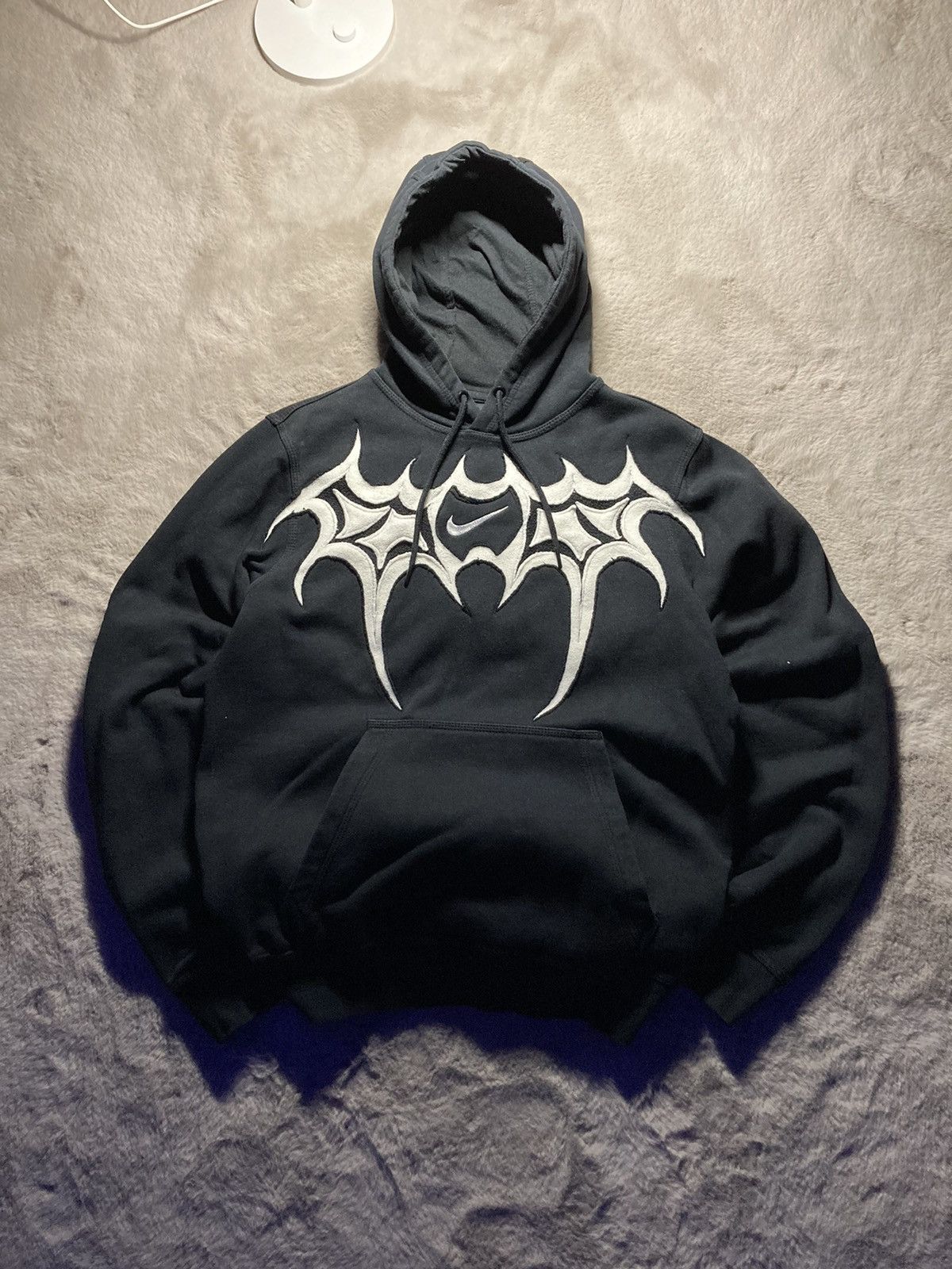 Nike × Vintage ⛩️nike hoodie custom vintage y2k big center logo fleece rare⛩️ Size US M / EU 48-50 / 2 - 3 Thumbnail