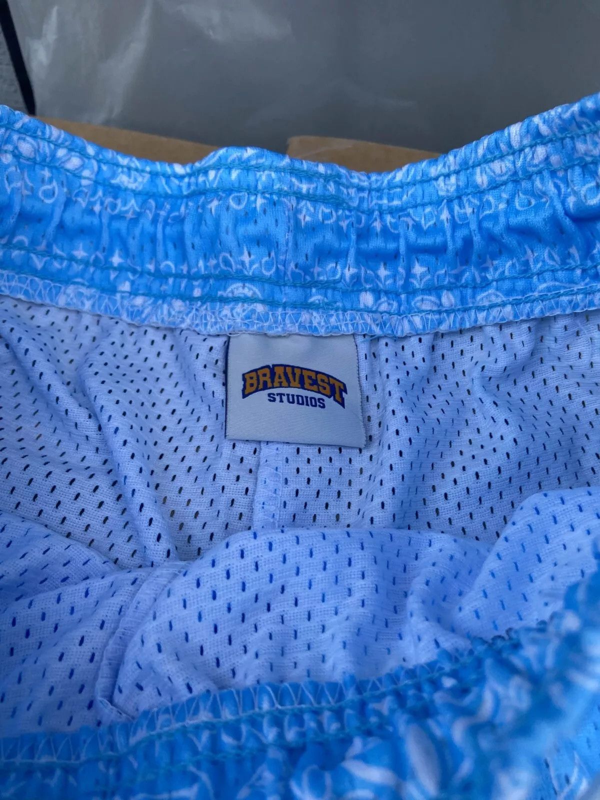 Bravest Studios ⚡Bravest Studios Light Blue Paisley Shorts S Small NEW⚡️ Size US 29 - 4 Thumbnail