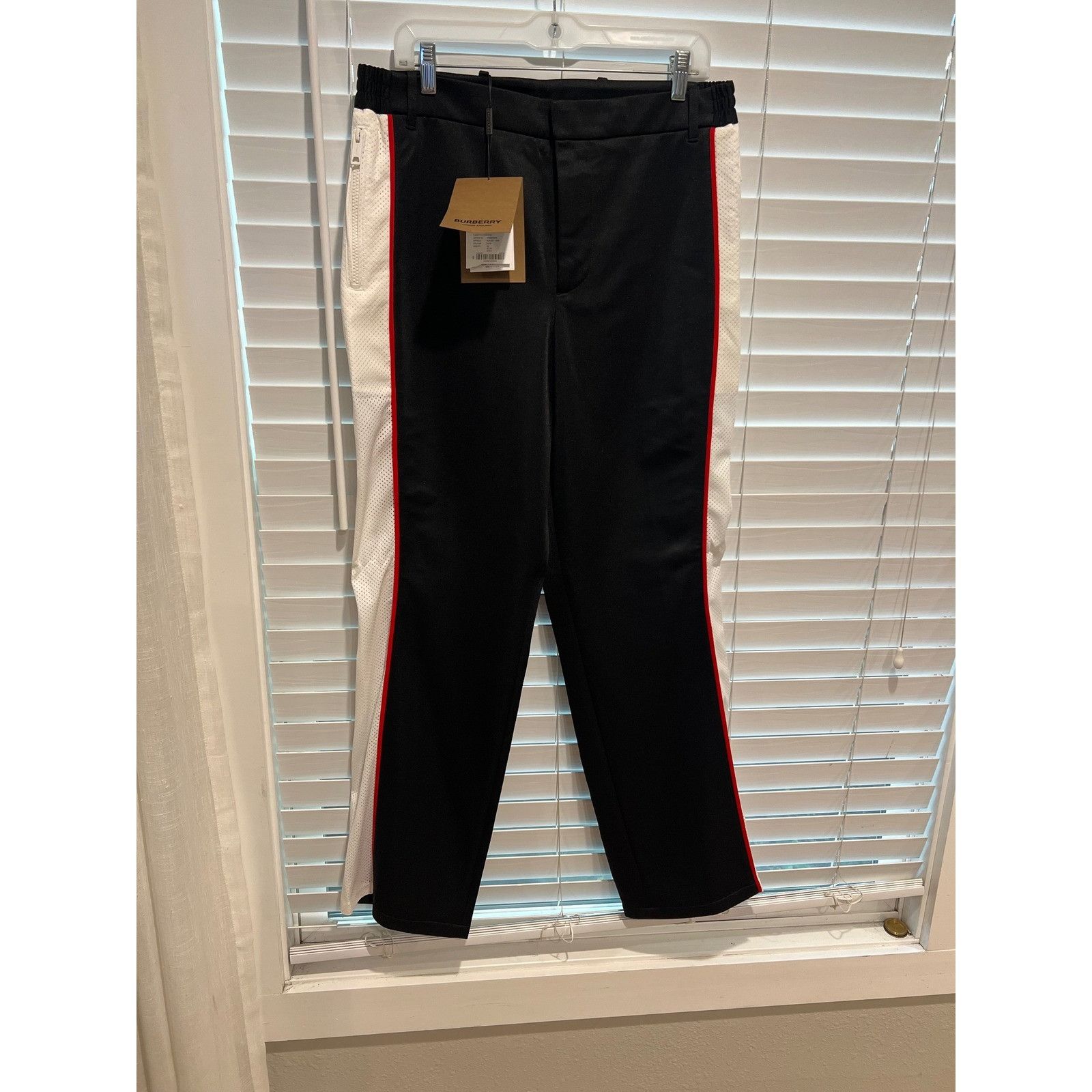 Burberry Burberry Mens Trousers Black White Red Side Mesh Stripe Pant Size US 34 / EU 50 - 3 Thumbnail