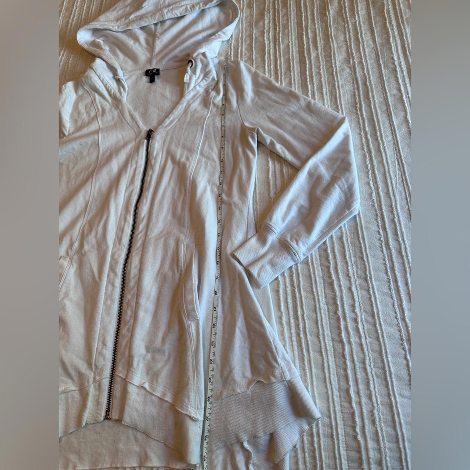 Other CABLE & GAUGE zippered hoodie medium tunic pockets white EUC Size M / US 6-8 / IT 42-44 - 7 Thumbnail
