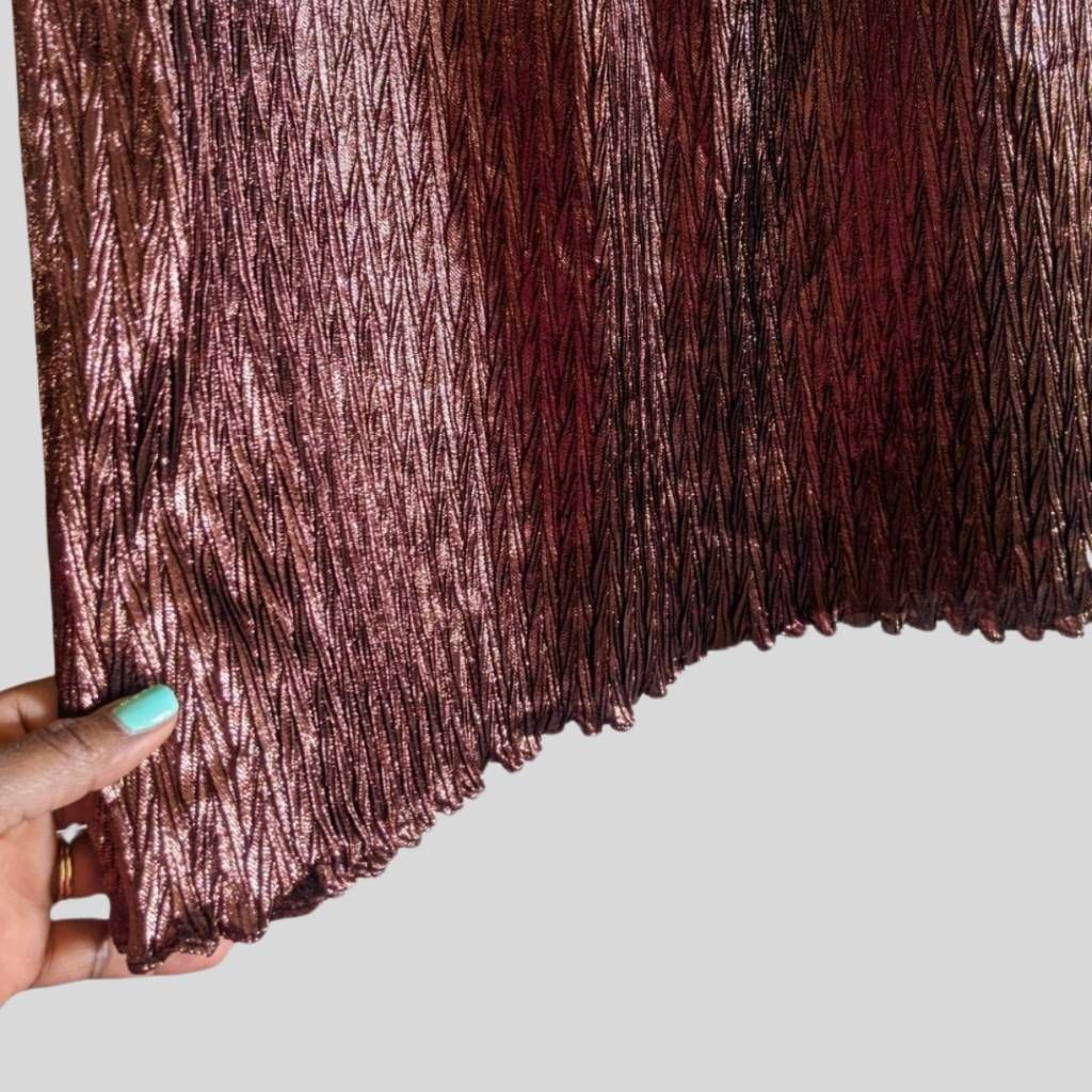 Evan Picone Vintage Evan Picone Brown Metallic Pleated Midi Skirt Size 4 Size 27" / US 4 / IT 40 - 12 Thumbnail
