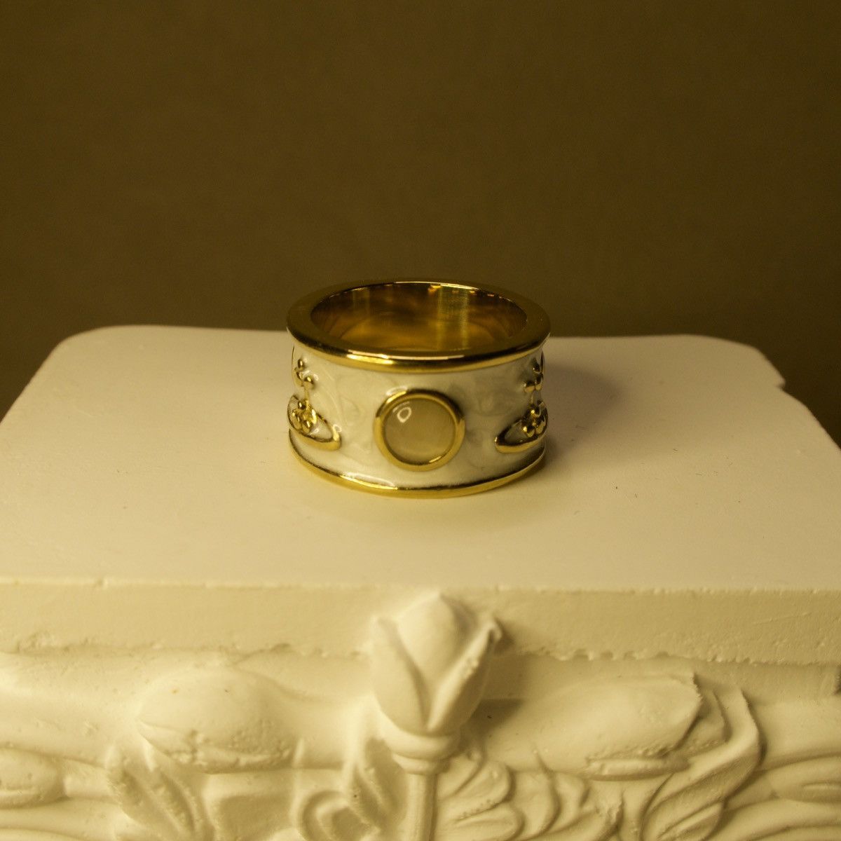 Other cream+ Titanium Steel Wide Band Saturn Ring (Unisex) Size ONE SIZE - 4 Thumbnail