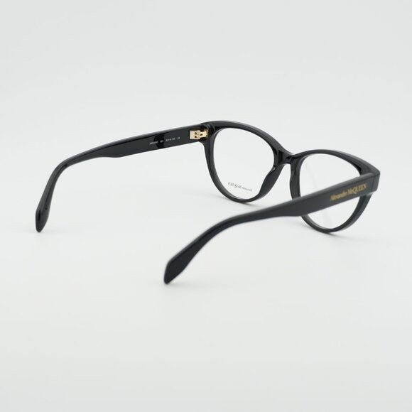 Alexander McQueen Alexander McQueen AM0359O 001 Eyeglasses Black 52mm Cat Eye Size ONE SIZE - 3 Thumbnail