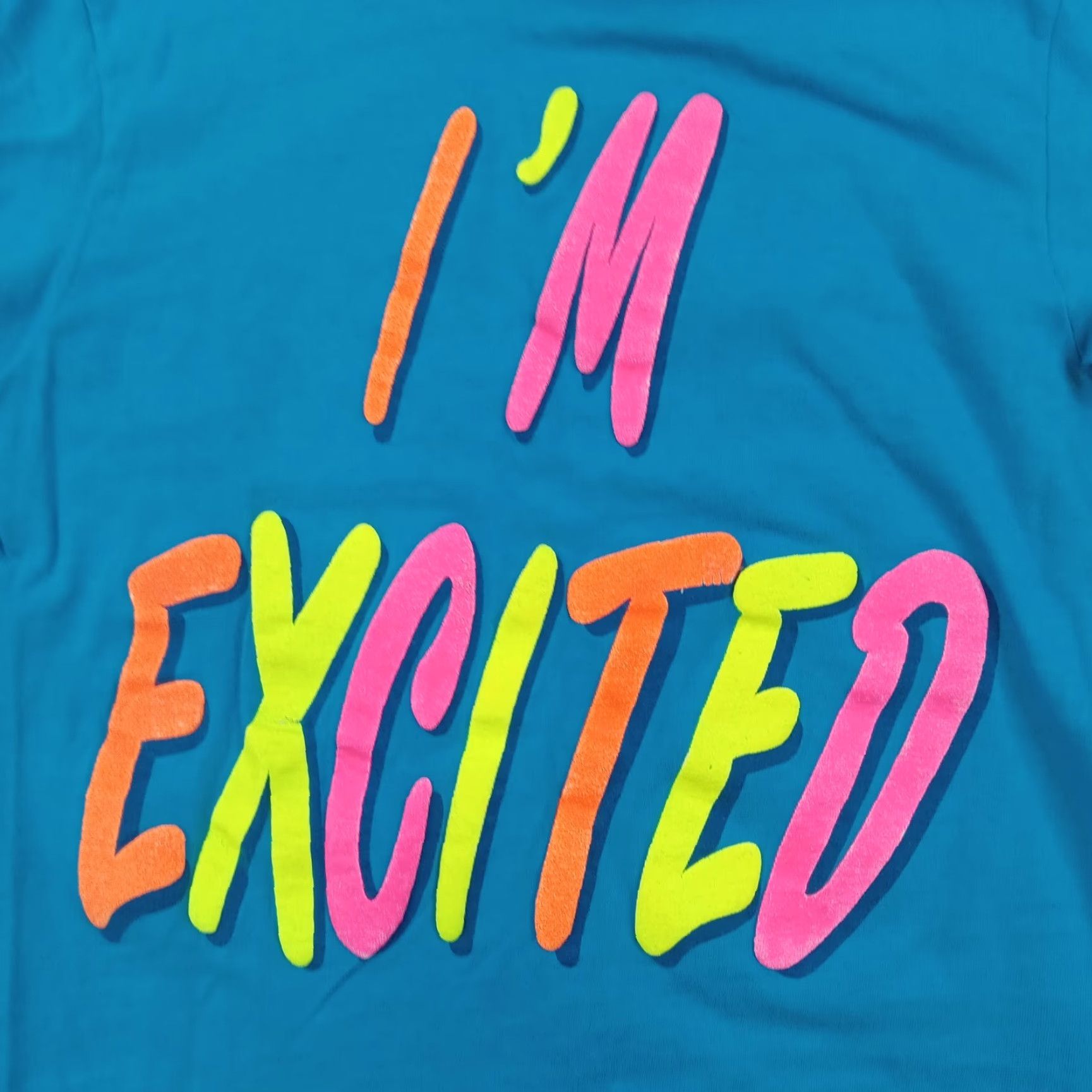 Hanes VINTAGE I'm Excited Shirt Womens Small Blue Puff Letters Casual How 'Bout U? Hanes Shirt Womens Small Blue Puff Letters Casual How 'Bout U? Vintage Size S / US 4 / IT 40 - 6 Thumbnail