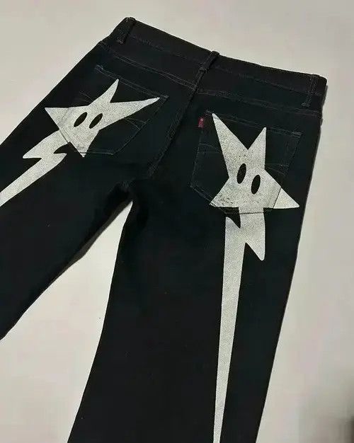 VIBE Streetwear Y2k Stars Print Baggy Jeans Size US 32 / EU 48 - 7 Thumbnail