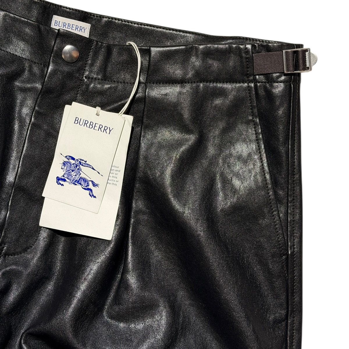 Burberry $5,900 pleated Leather baggy adjustable pant Size US 36 / EU 52 - 2 Thumbnail