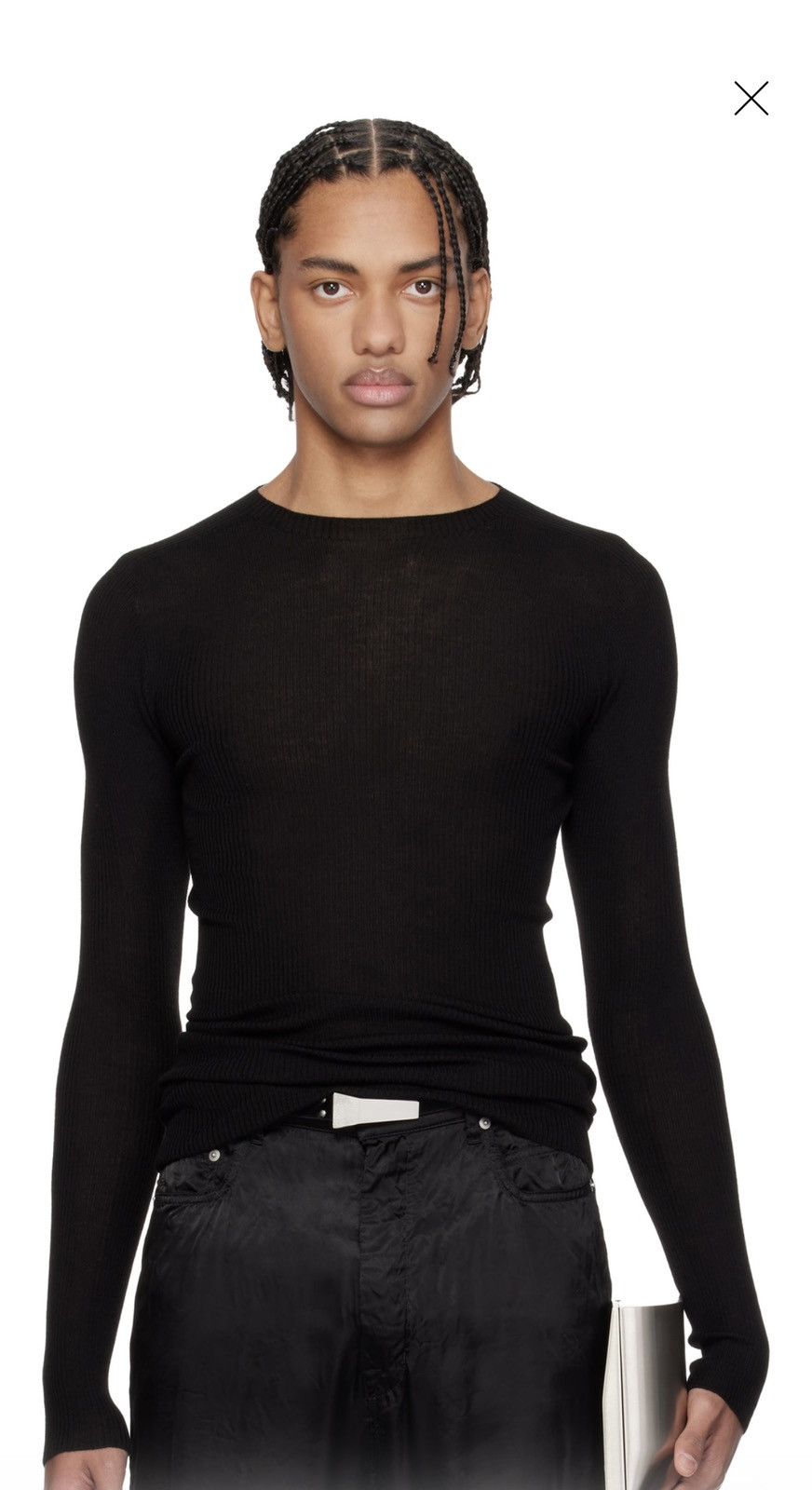 Rick Owens RO Concordians Ribbed Round Neck Sweater Size US XL / EU 56 / 4 - 6 Thumbnail