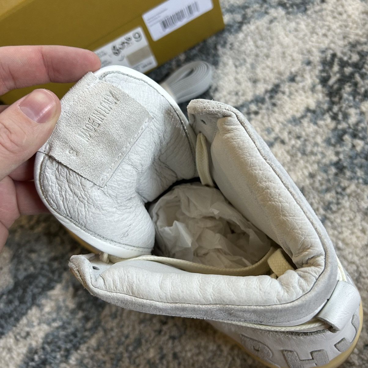 Rhude RHUDE RHECESS Hi WHiTE GREY NATURAL NEUTRAL MADE iN iTALY Size US 9 / EU 42 - 4 Thumbnail