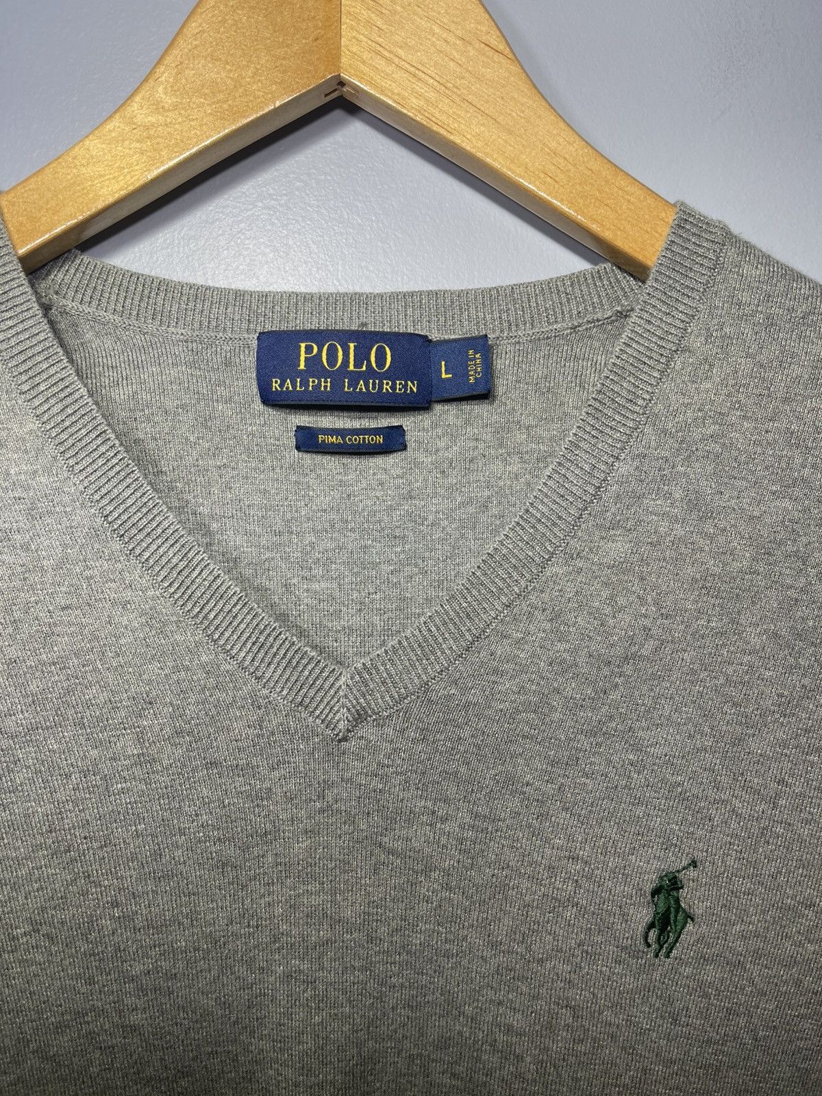 Polo Ralph Lauren Polo Ralph Lauren Gray Pima Cotton Pullover Sweater Golf Size US L / EU 52-54 / 3 - 3 Thumbnail