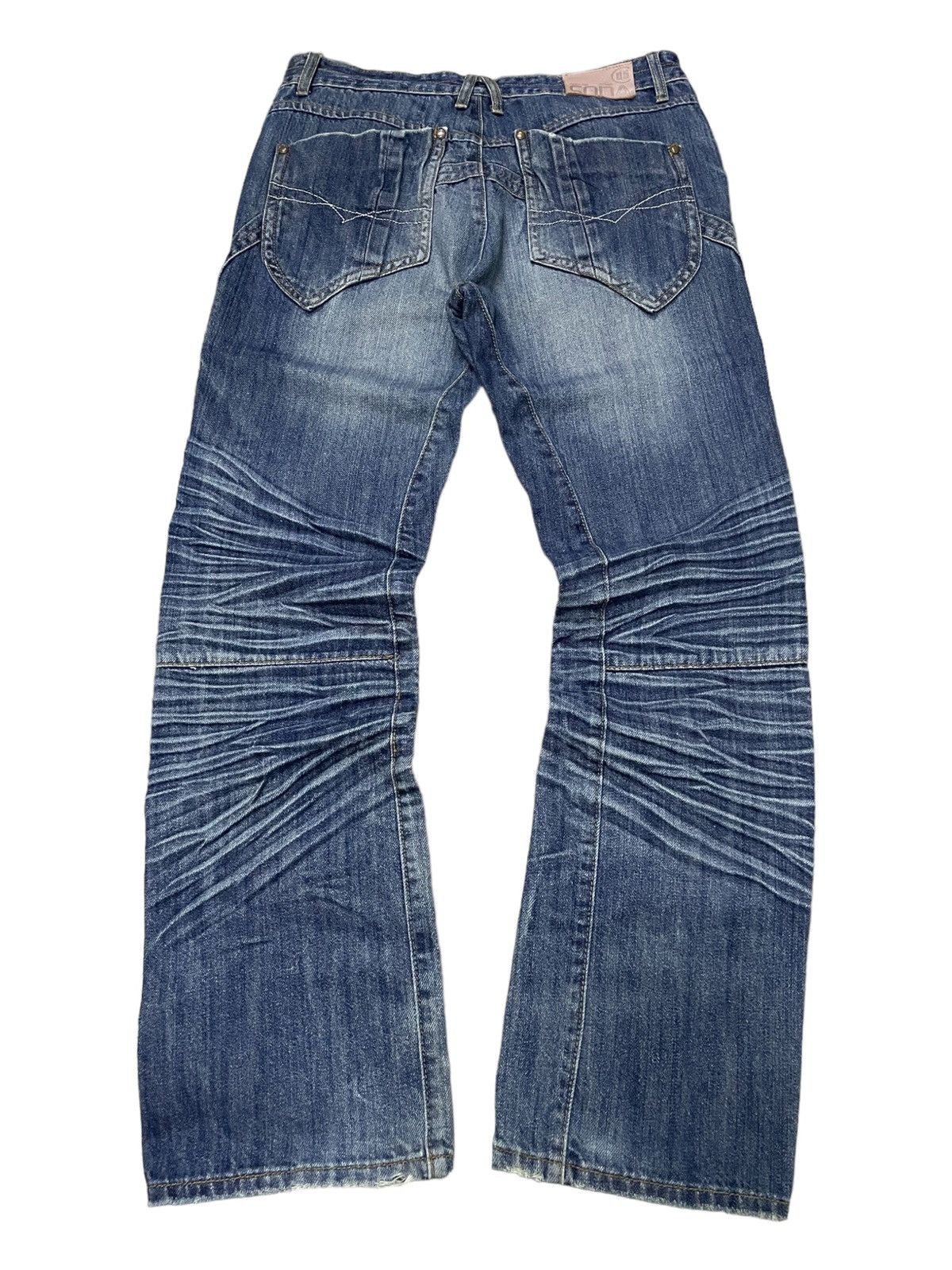 GOSTAR DE FUGA Vintage Soda Slanted Flat Seam 3D Claw Mark Loose Jeans Size US 31 - 2 Thumbnail