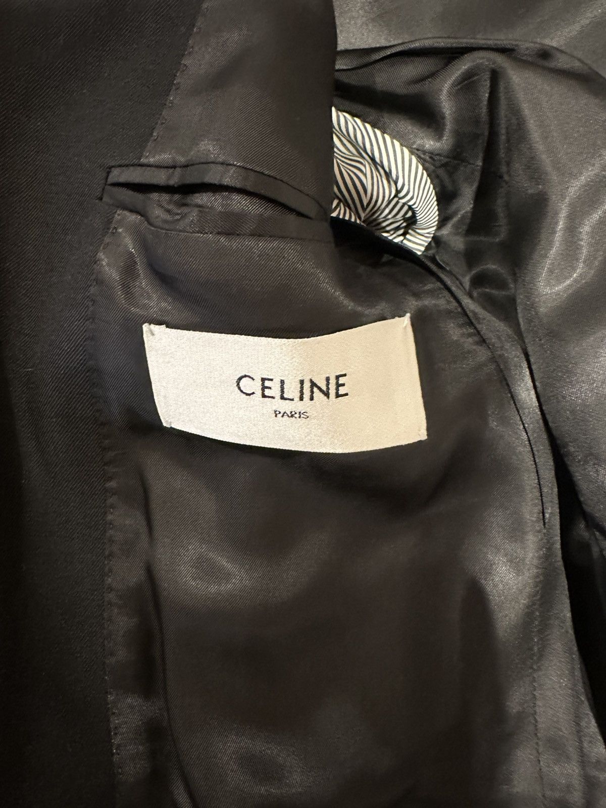 Celine 22SS Black Blazer Boxy Wool Gabardine Size 46R - 15 Thumbnail