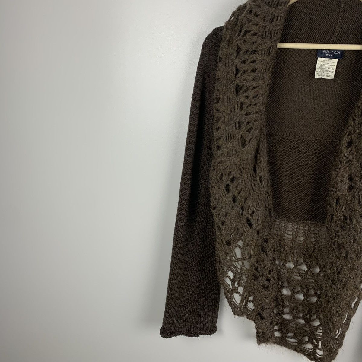 Trussardi Trussardi Jeans Brown Acrylic Wool Cardigan Size M Y2K Size M / US 6-8 / IT 42-44 - 4 Thumbnail