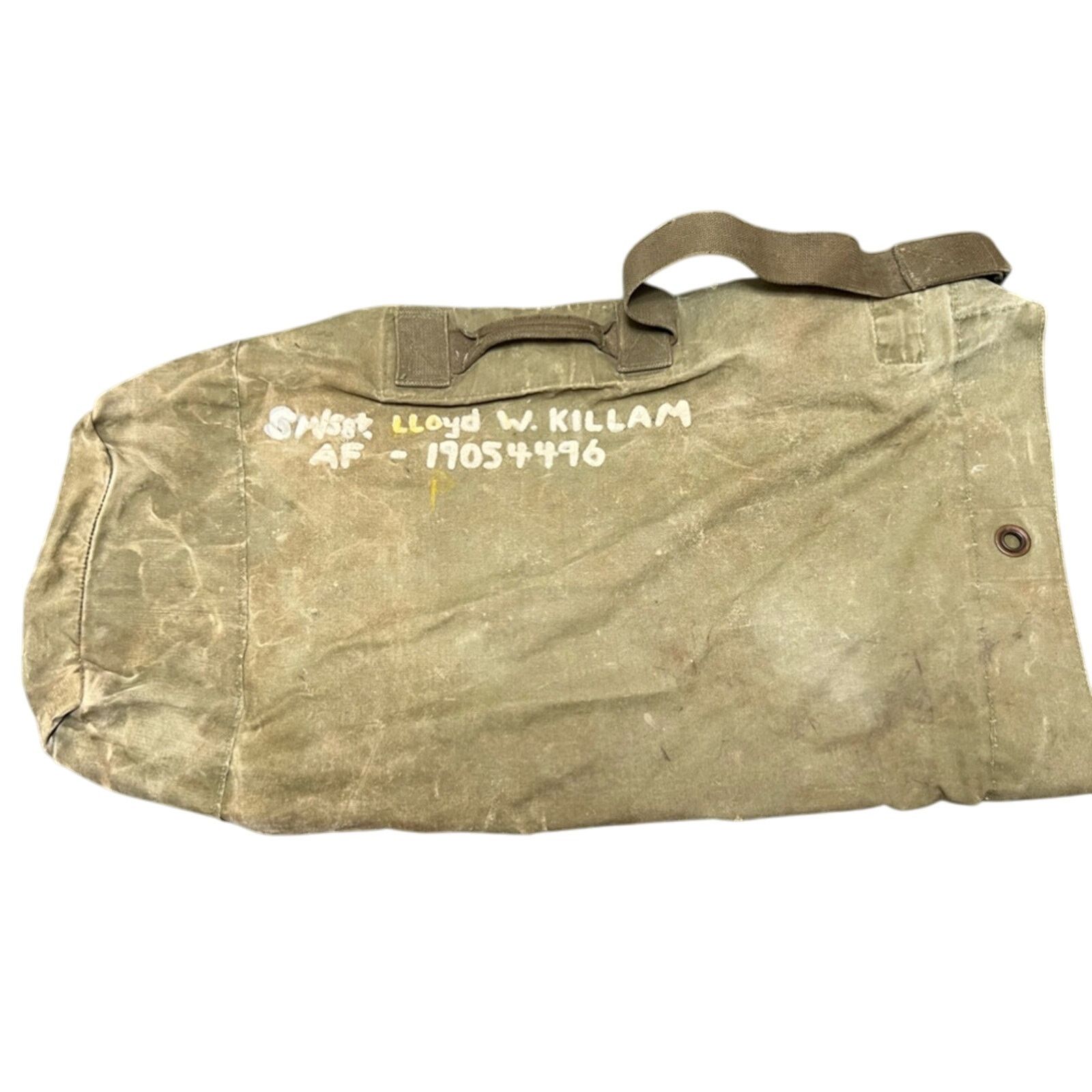 Other Vintage 1940s Air Force Duffle Bag Canvas Senior Sergeant Size ONE SIZE - 1 Thumbnail