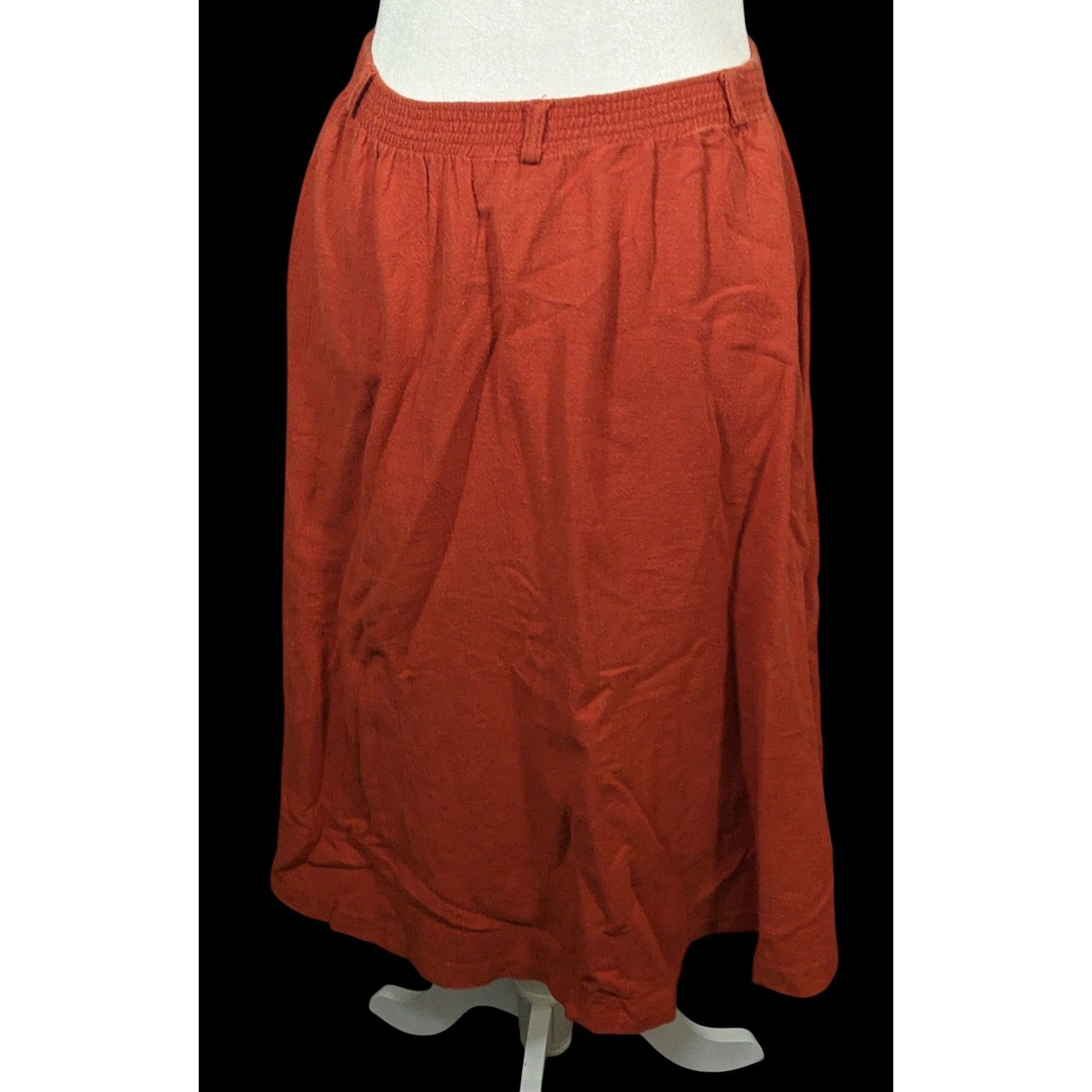 Other Vintage Cottagecore West Coast Connection Rust Midi Skirt Size 26" / US 2 / IT 38 - 2 Thumbnail