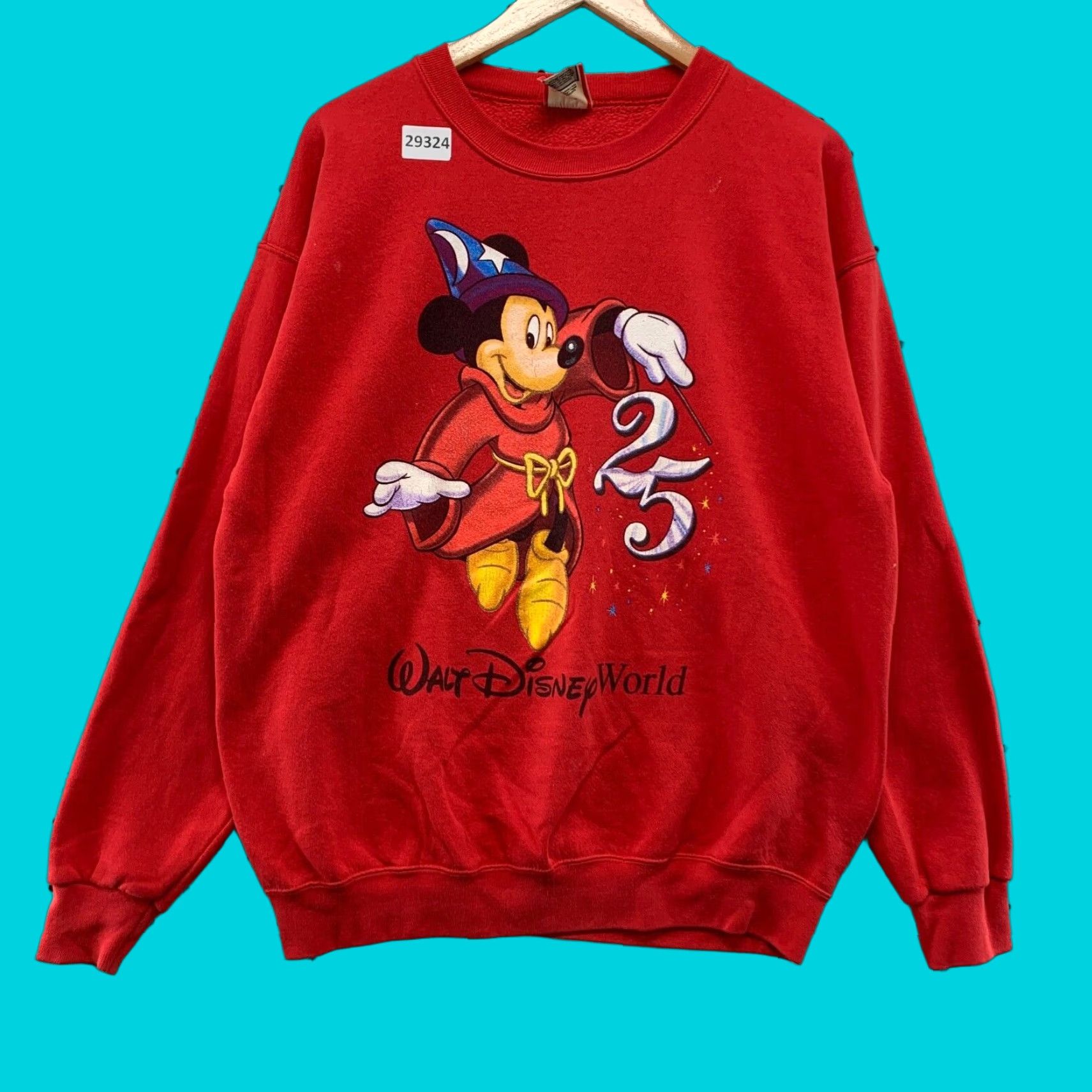 4SDESIGNS VINTAGE Mickey Designs Sweatshirt Crewneck Adult Large Red 90s Mickey Mouse USA 25th Theme Mens Size US L / EU 52-54 / 3 - 1 Thumbnail